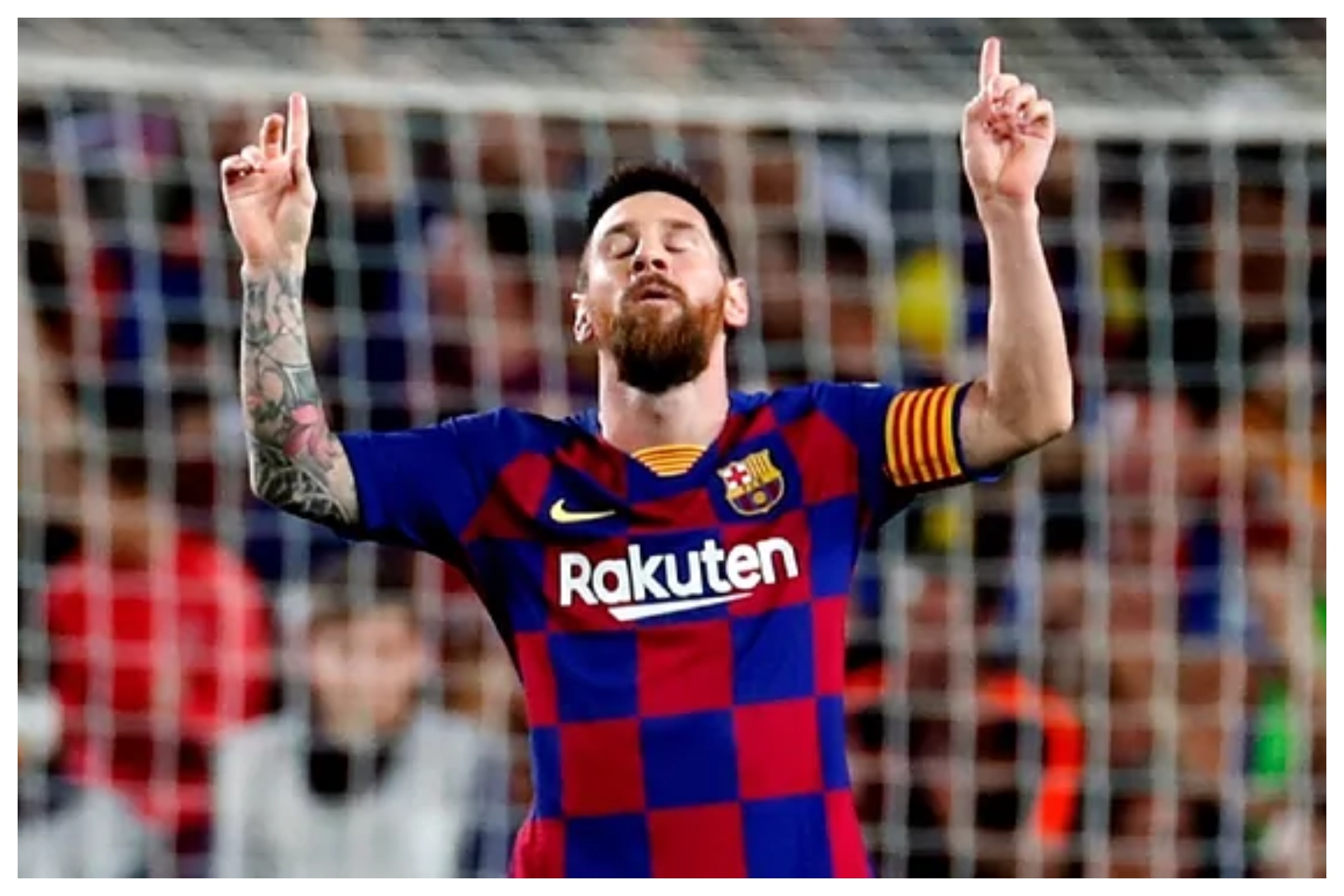 Messi celebra un gol con la camiseta del Barcelona