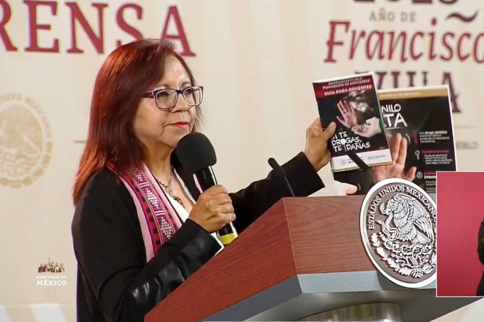 Leticia Ramírez Amaya, secretaria de Educación, presento la campaña contra las drogas en escuelas