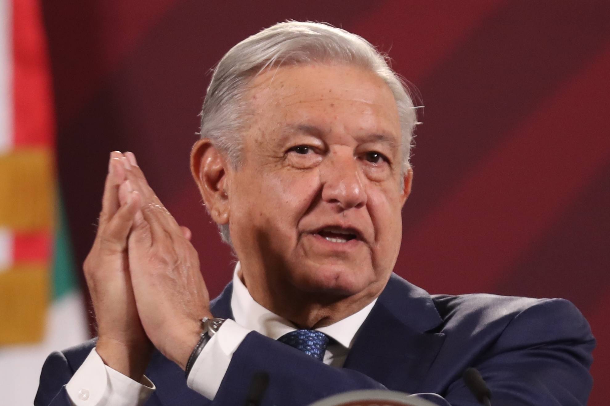 El presidente Andrés Manuel López Obrador en su conferencia mañanera desde Palacio Nacional