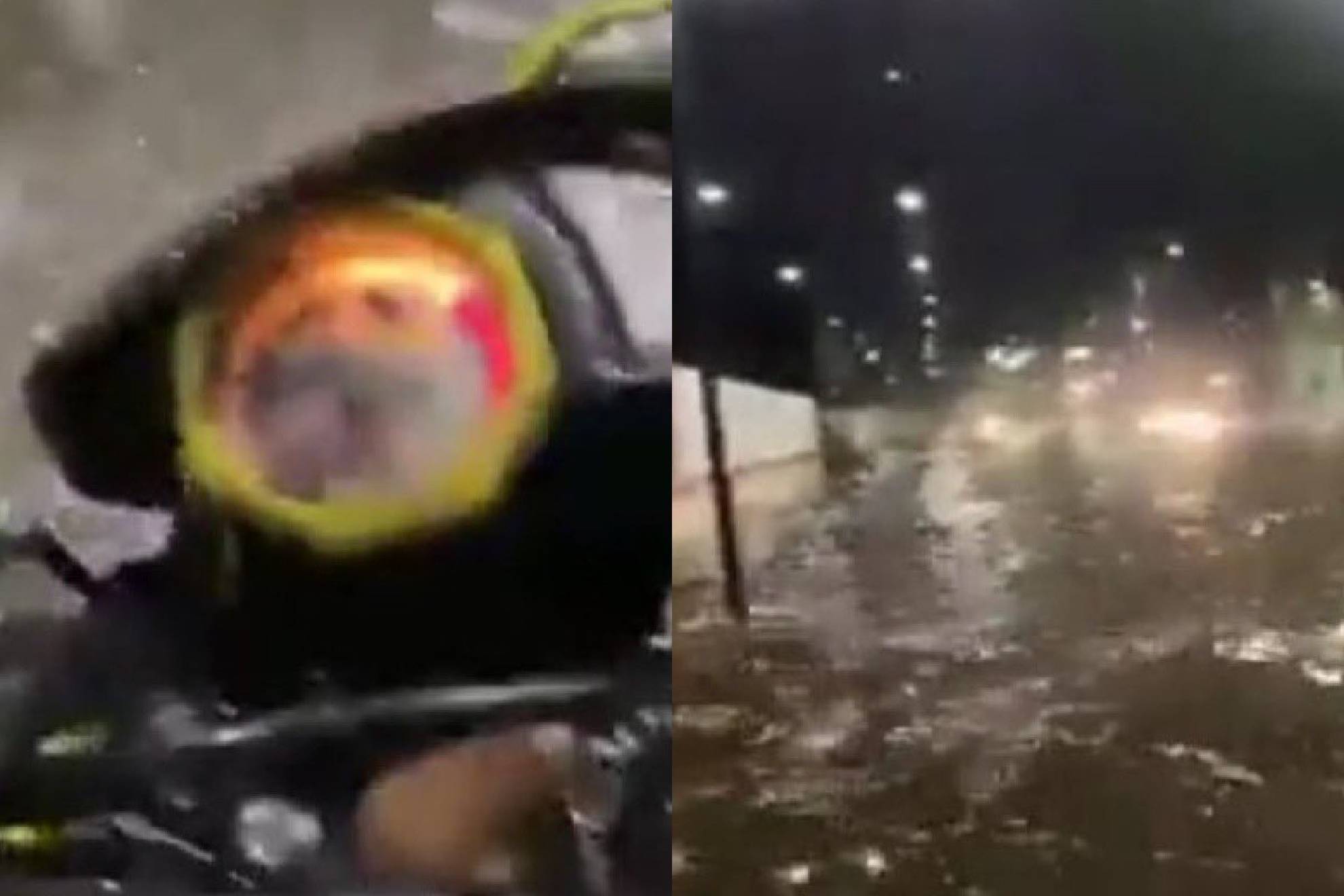 Muere motociclista al grabar video y electrocutarse, durante la fuerte lluvia que azotó al Edomex