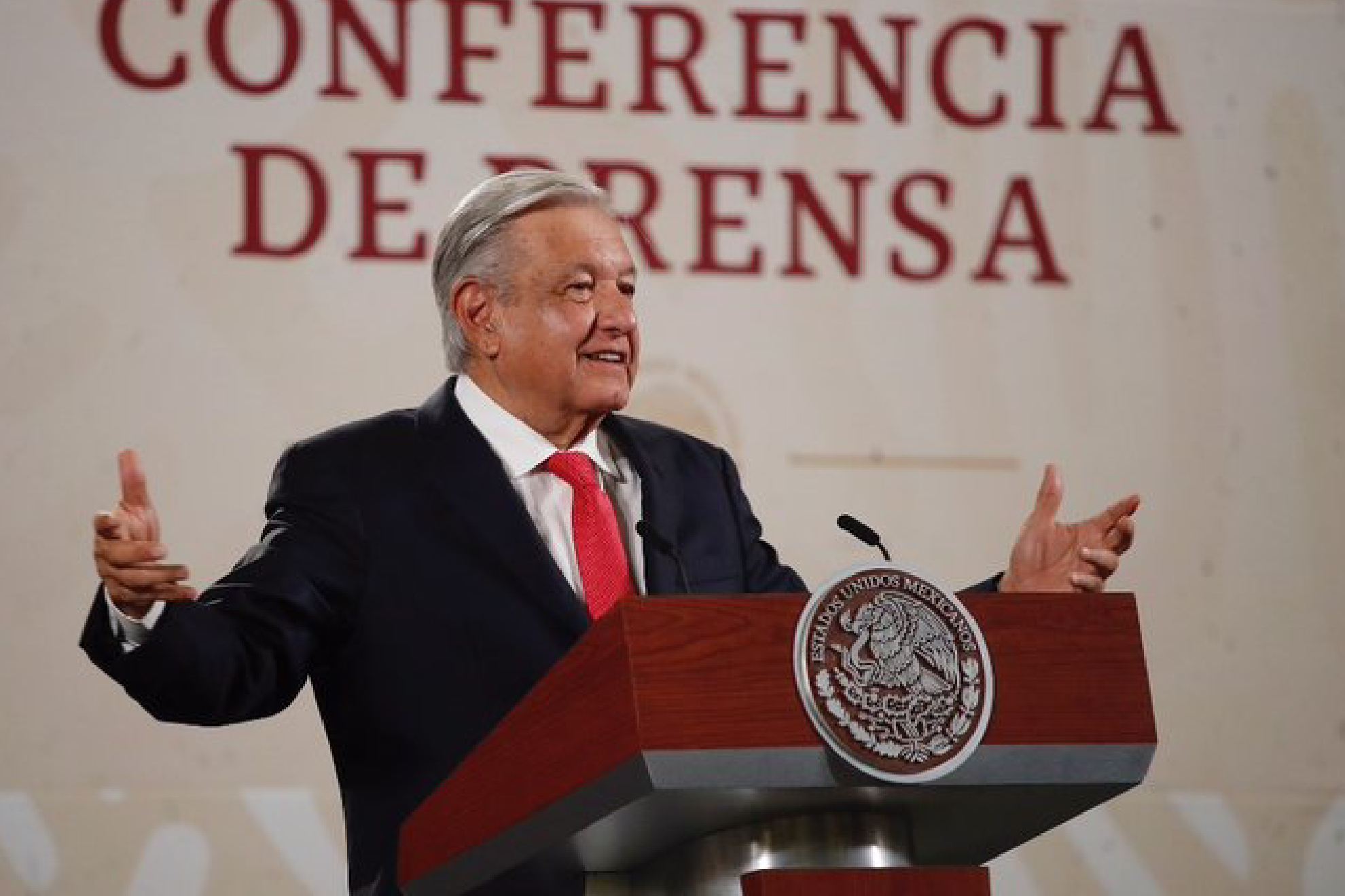 Andrés Manuel López Obrador, Presidente de México, en su tradicional conferencia mañanera