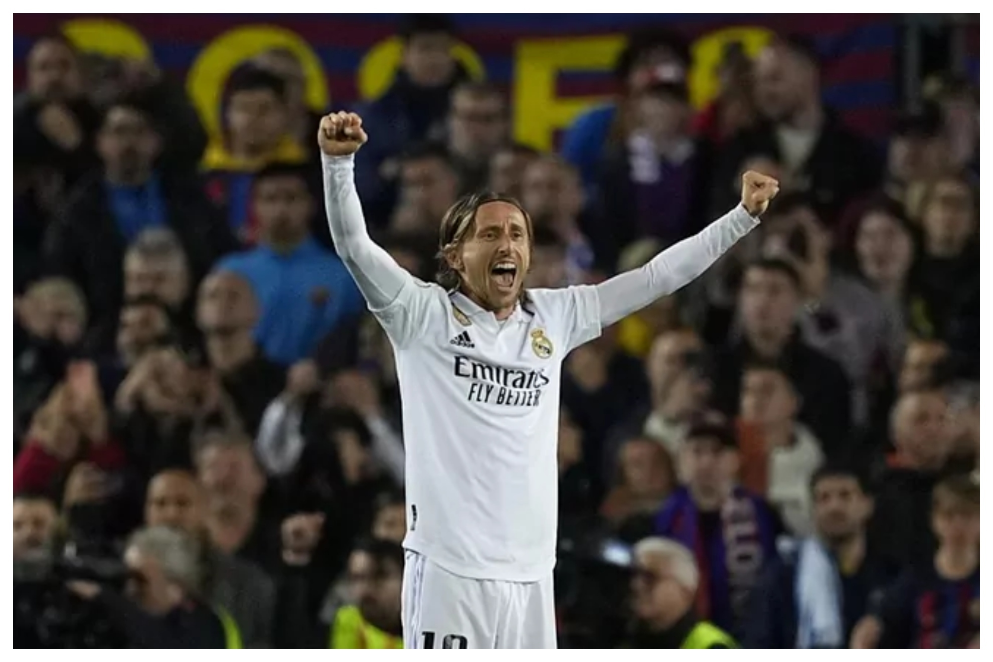Modric celebra una victoria con el Real Madrid