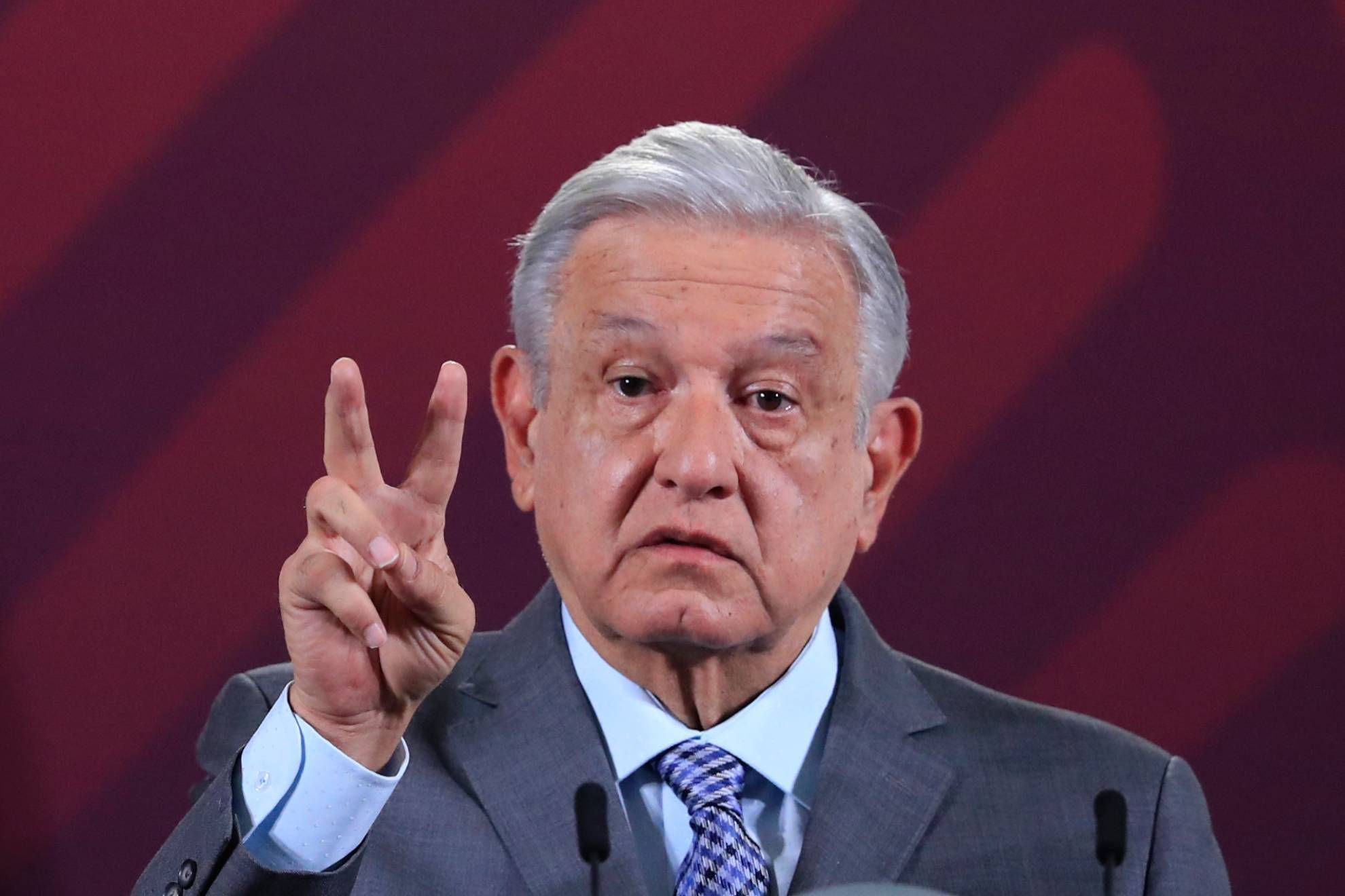 El presidente Andrs Manuel Lpez Obrador en su conferencia maanera de hoy en Palacio Nacional