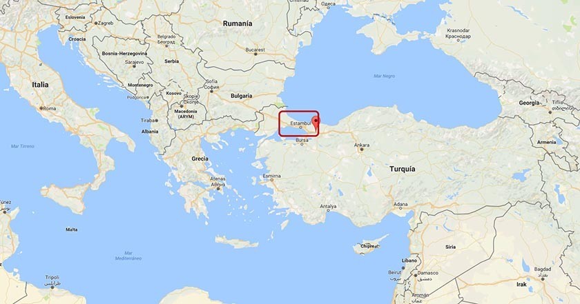 Ubicación de Estambul en el mapa