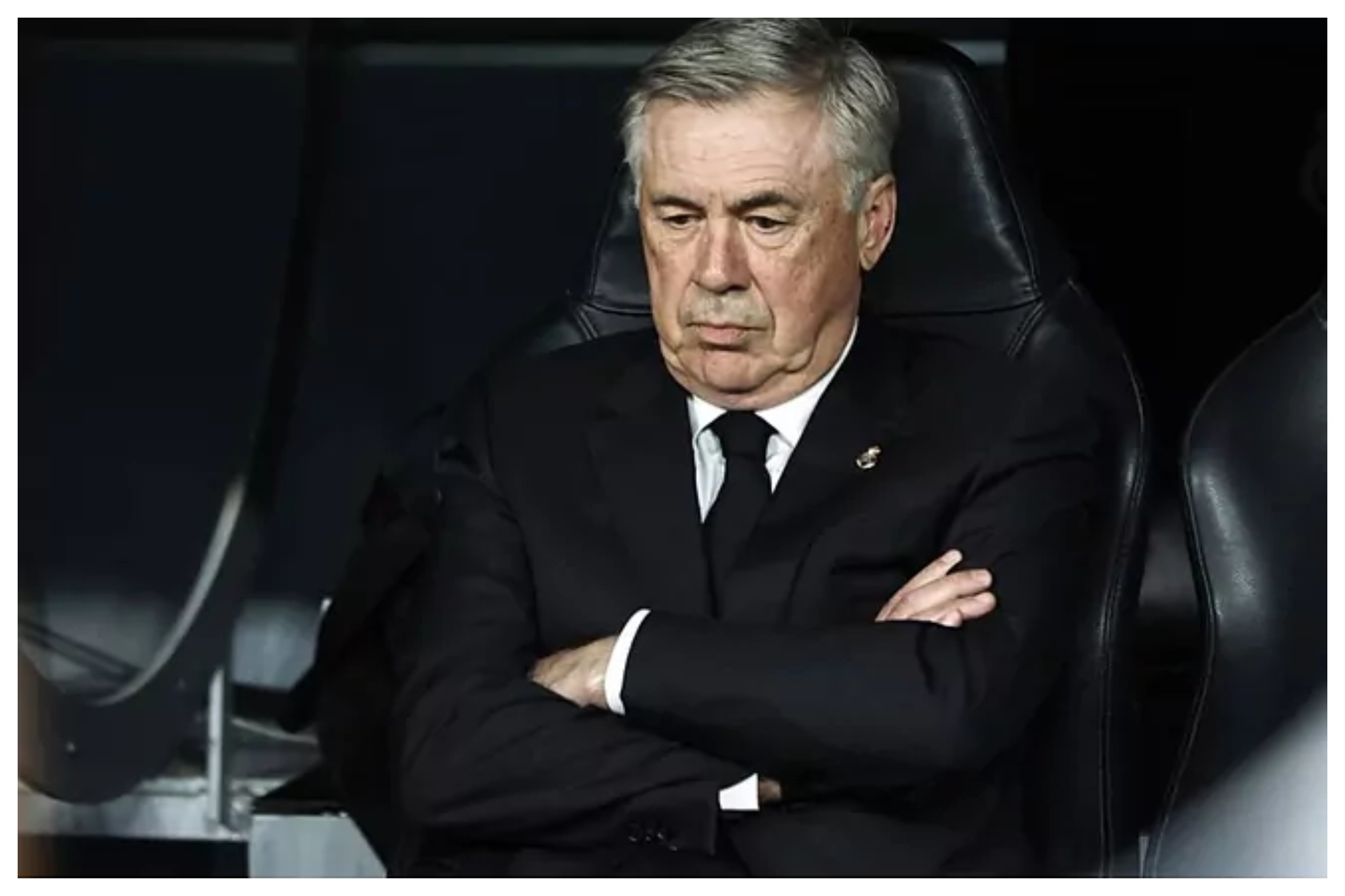Ancelotti, en el banquillo durante un partido del Real Madrid