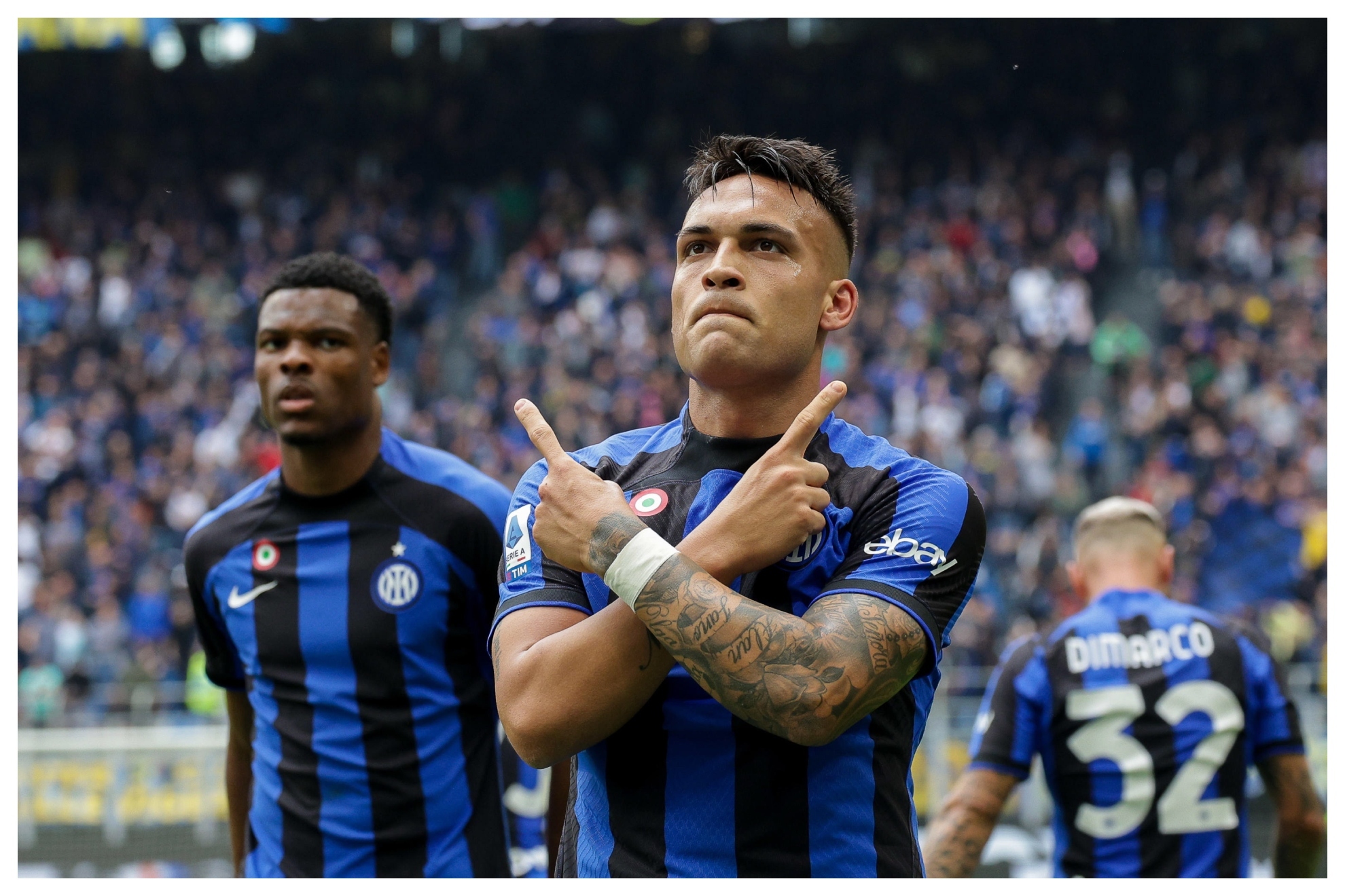 Lautaro Martínez celebra un gol con el Inter