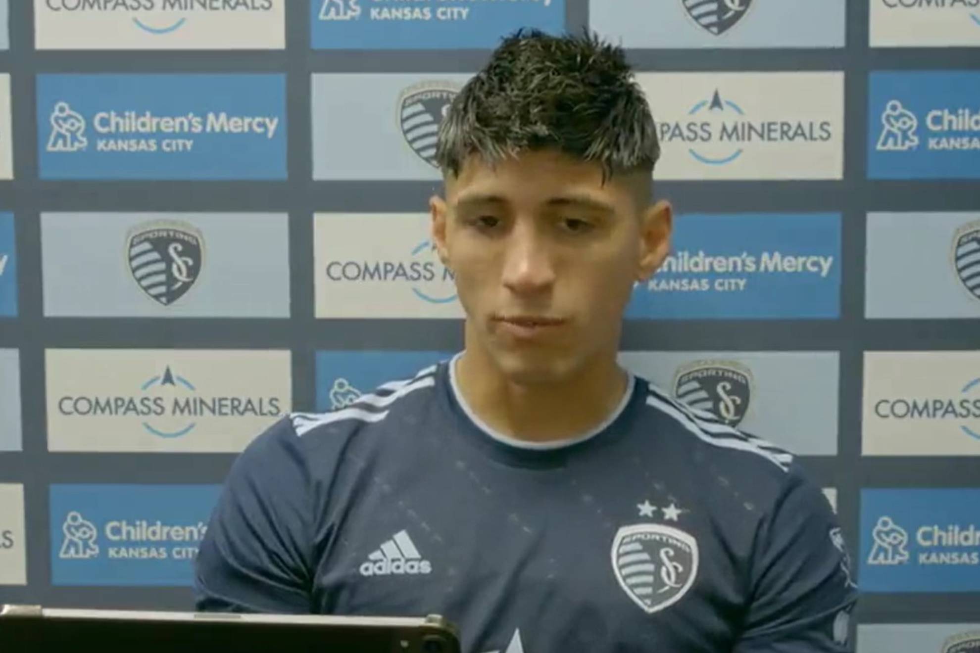 Alan Pulido, en conferencia de prensa del Sporting Kansas City