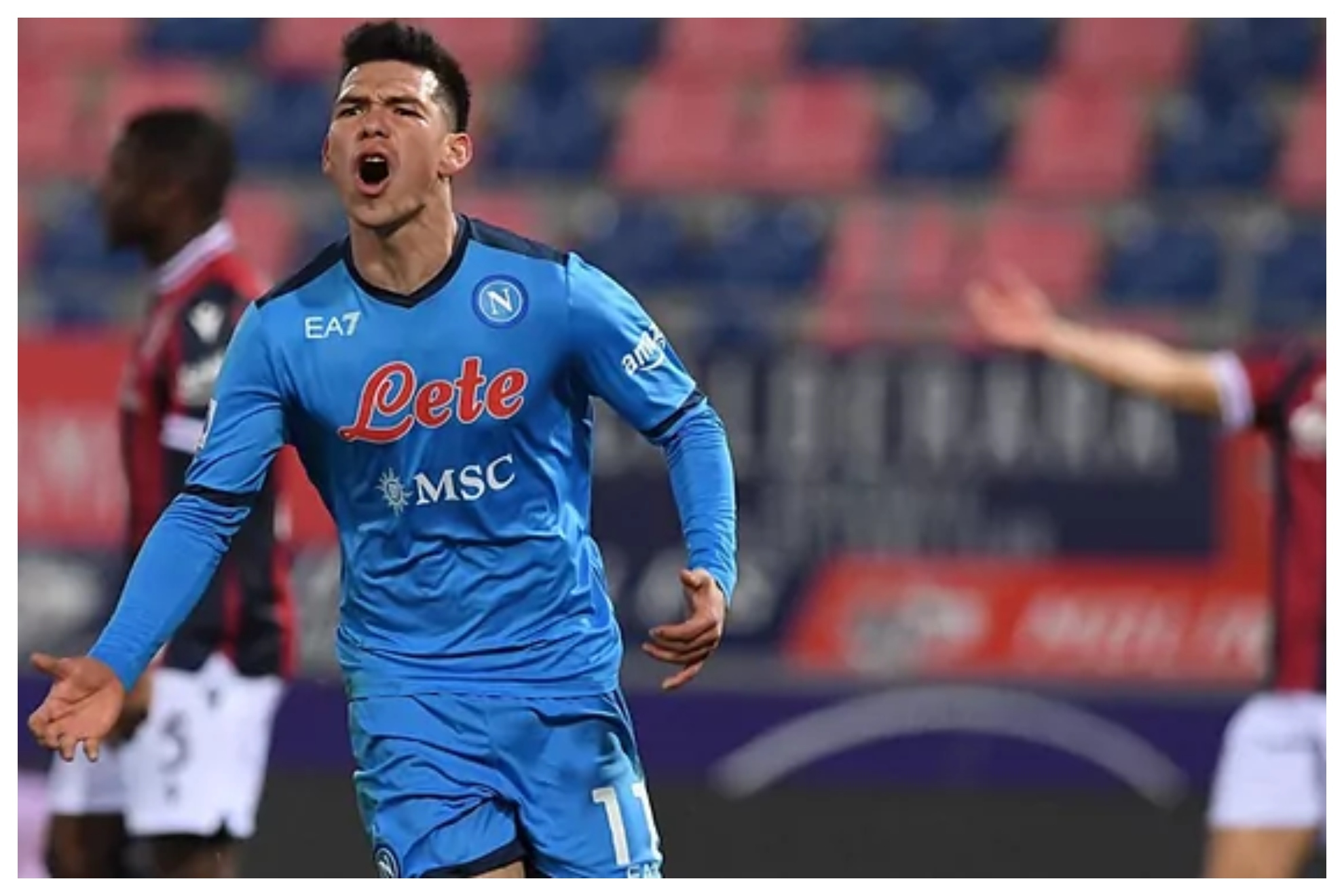 Chucky Lozano celebra un gol con el Napoli