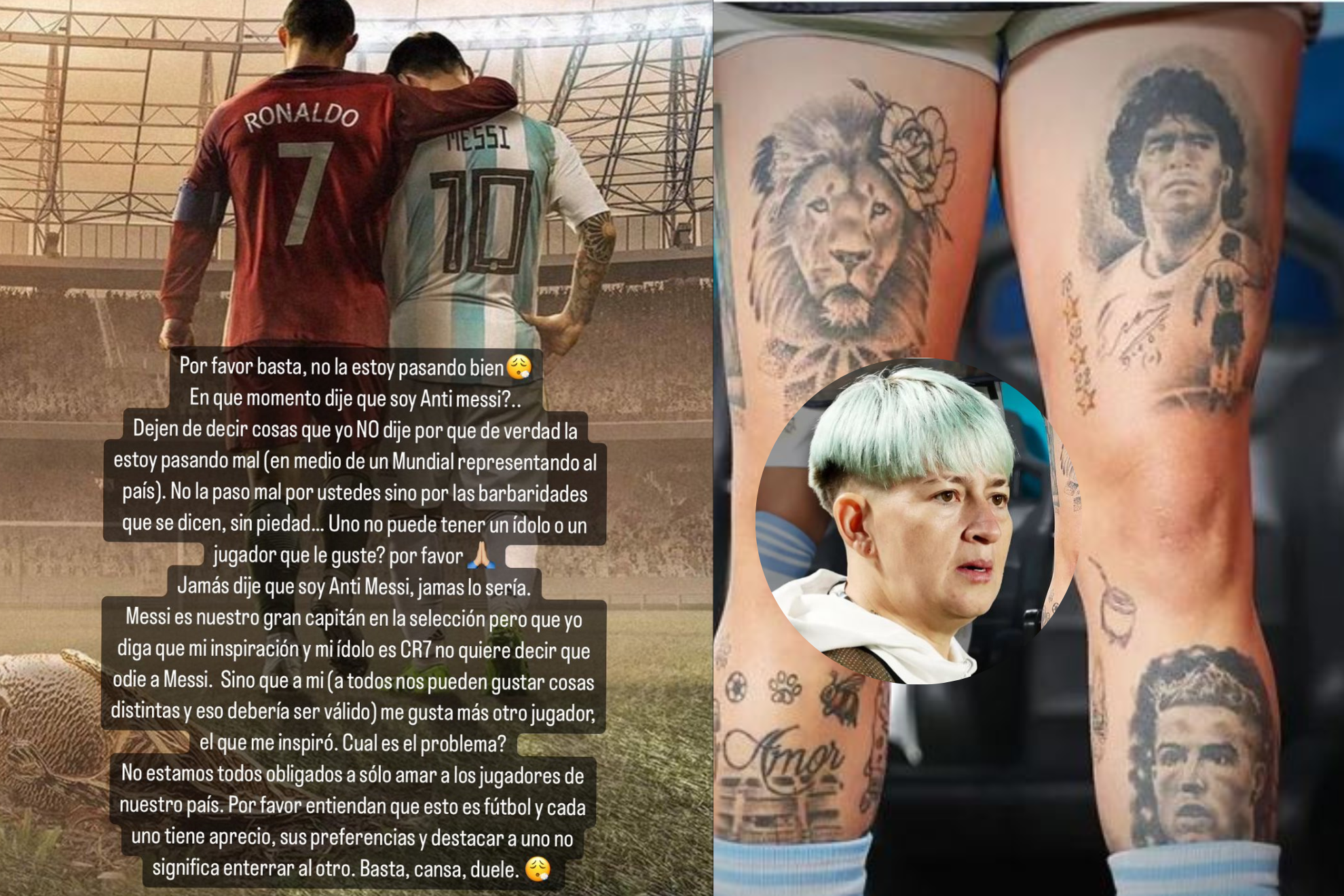 Una jugadora argentina es vilipendiada por tener un tatuaje de Cristiano  Ronaldo: 