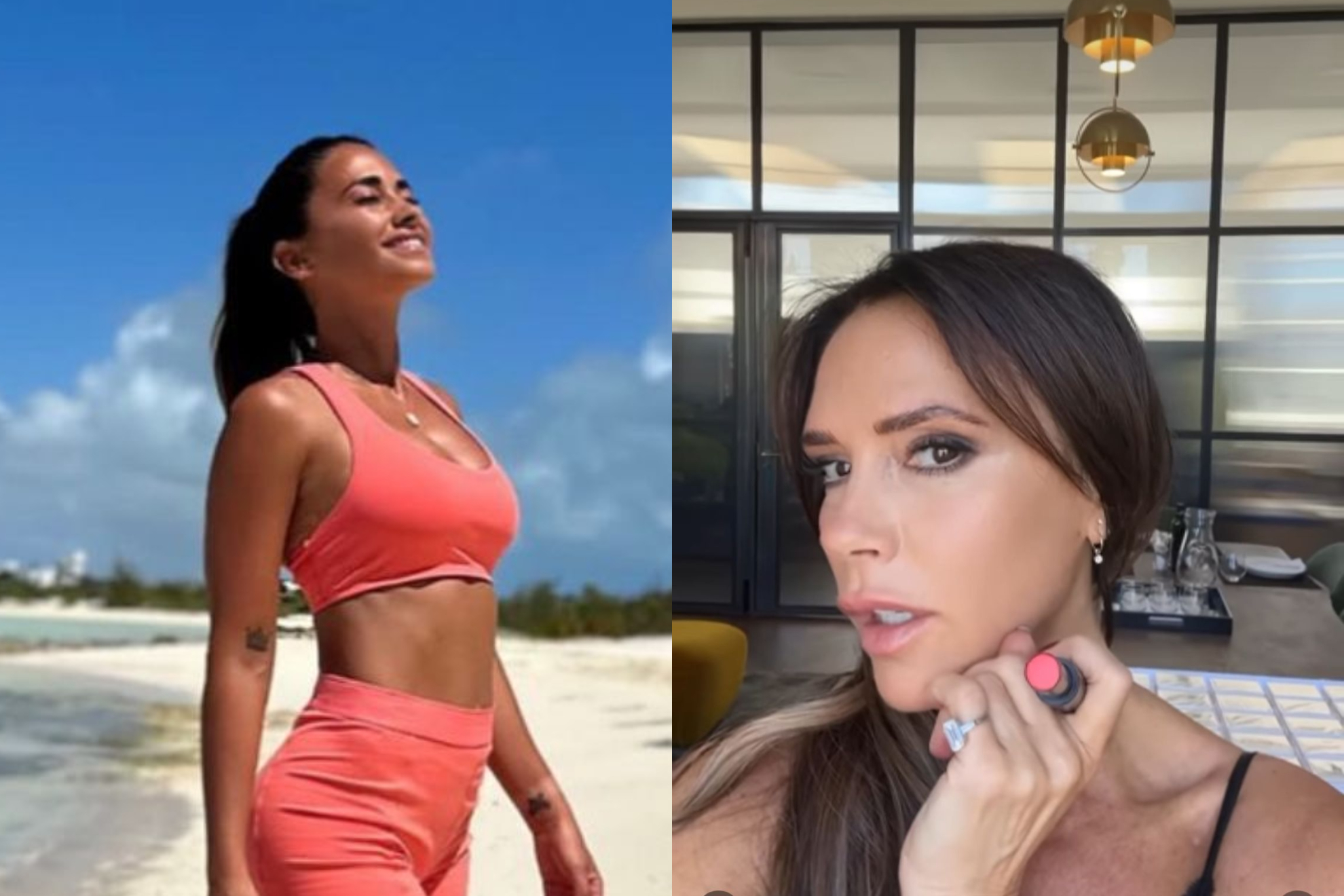 Antonella Rocuzo y Victoria Beckham salen en grupo de chicas en Miami