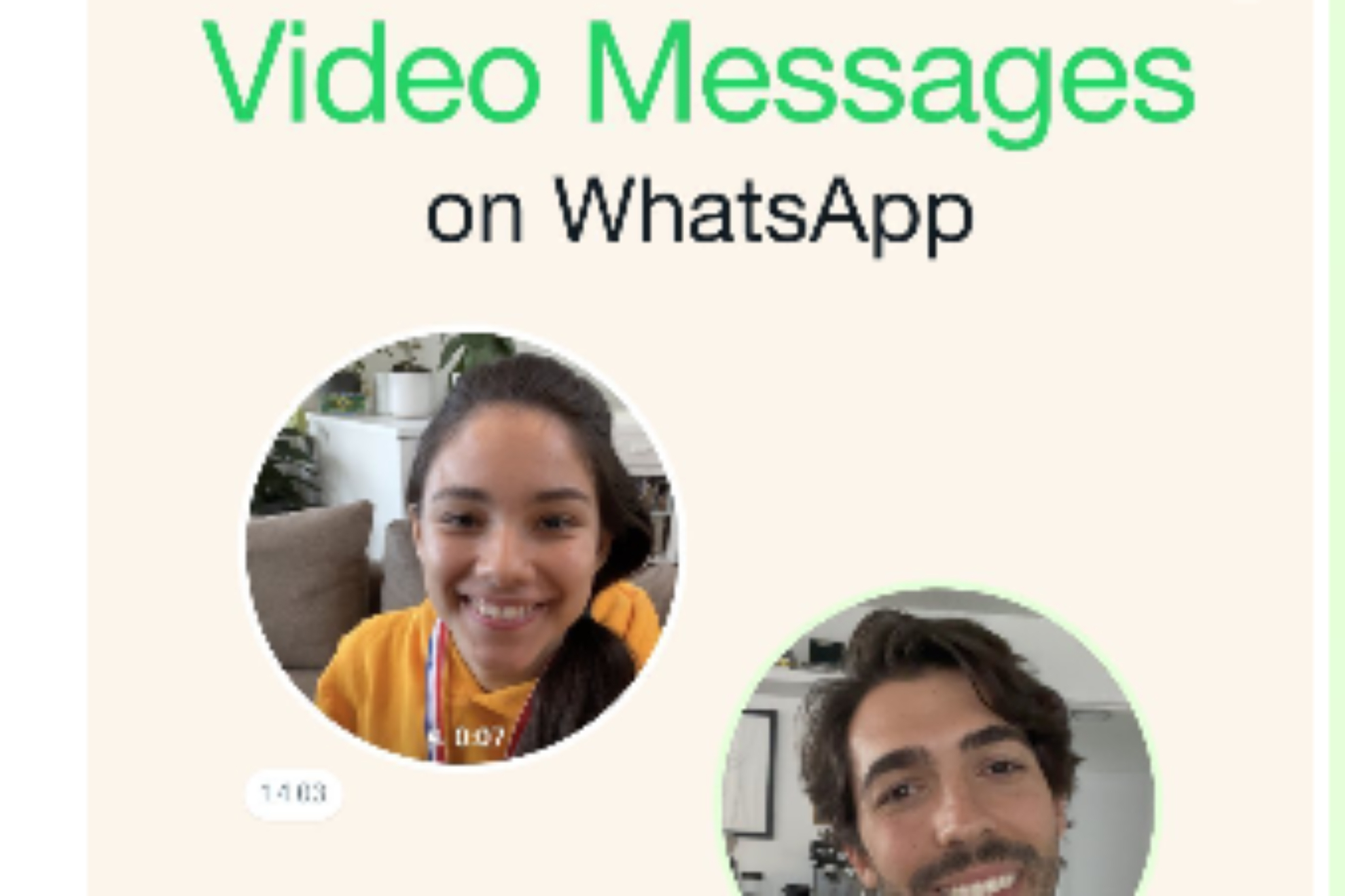 Mensajes de video por WhatsApp.