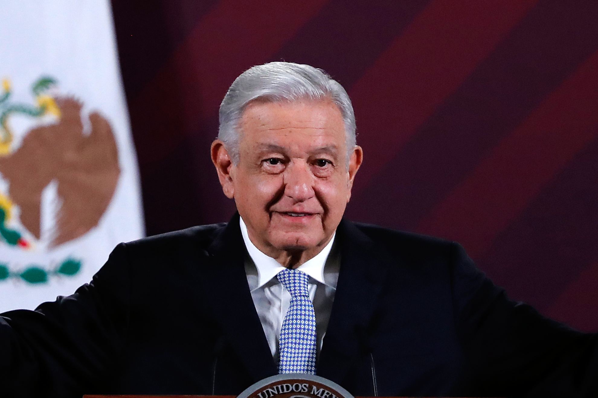 El presidente Andrs Manuel Lpez Obrador en su conferencia maanera en Palacio Nacional