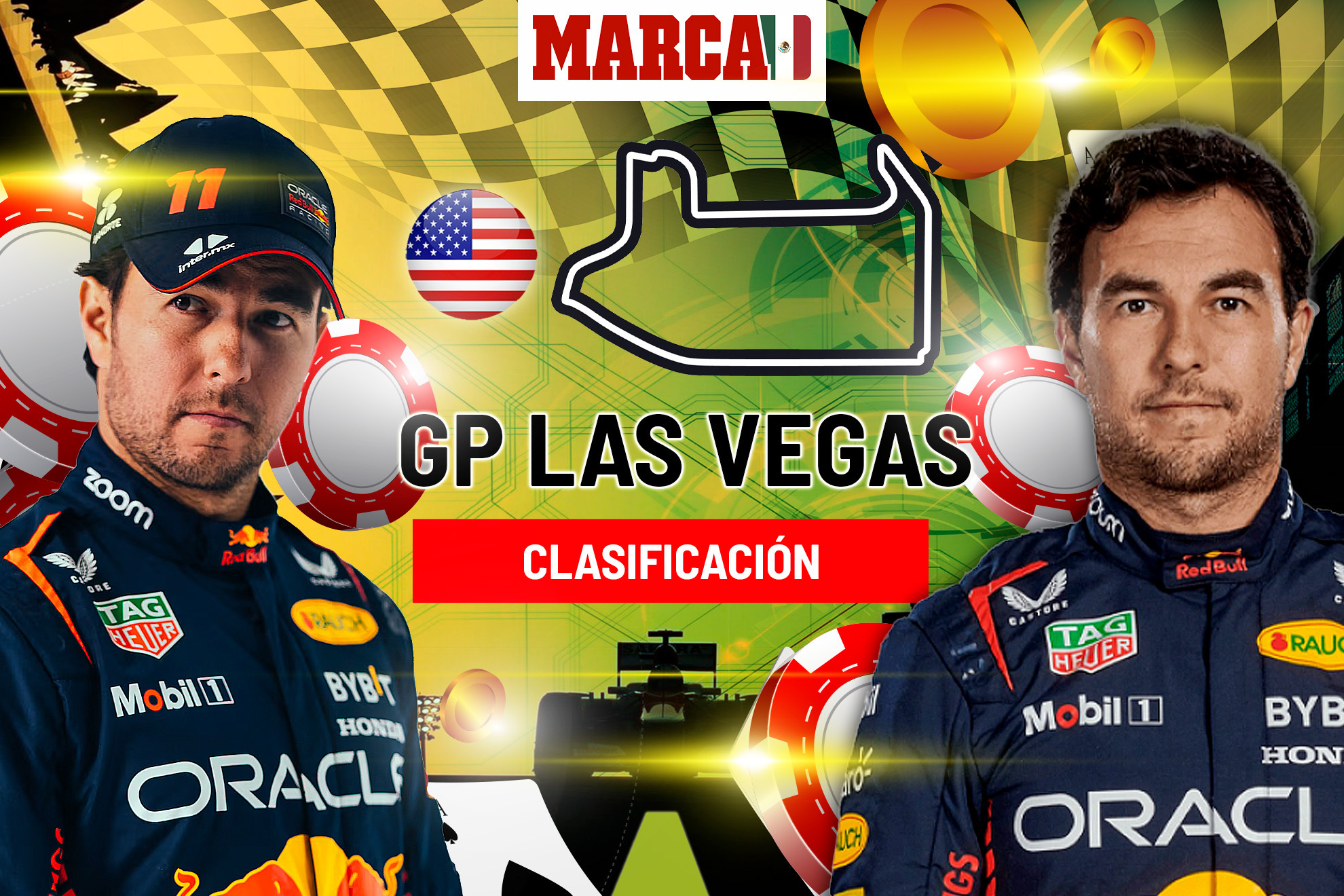 Clasificacin GP Las Vegas 2023 EN VIVO: Checo Prez en F1 hoy 2023