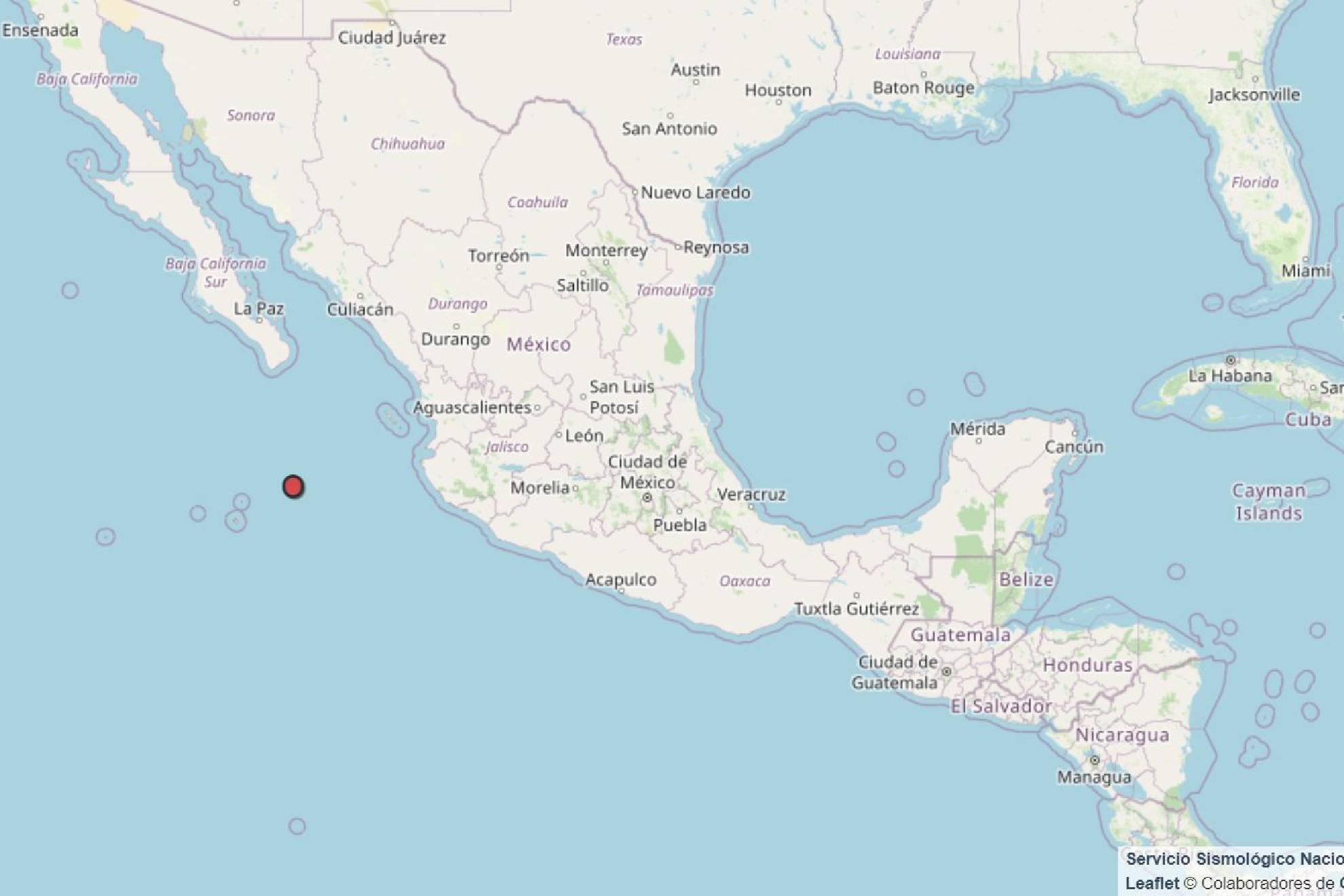 Se registra actividad sismca en el Ocano Pacfico