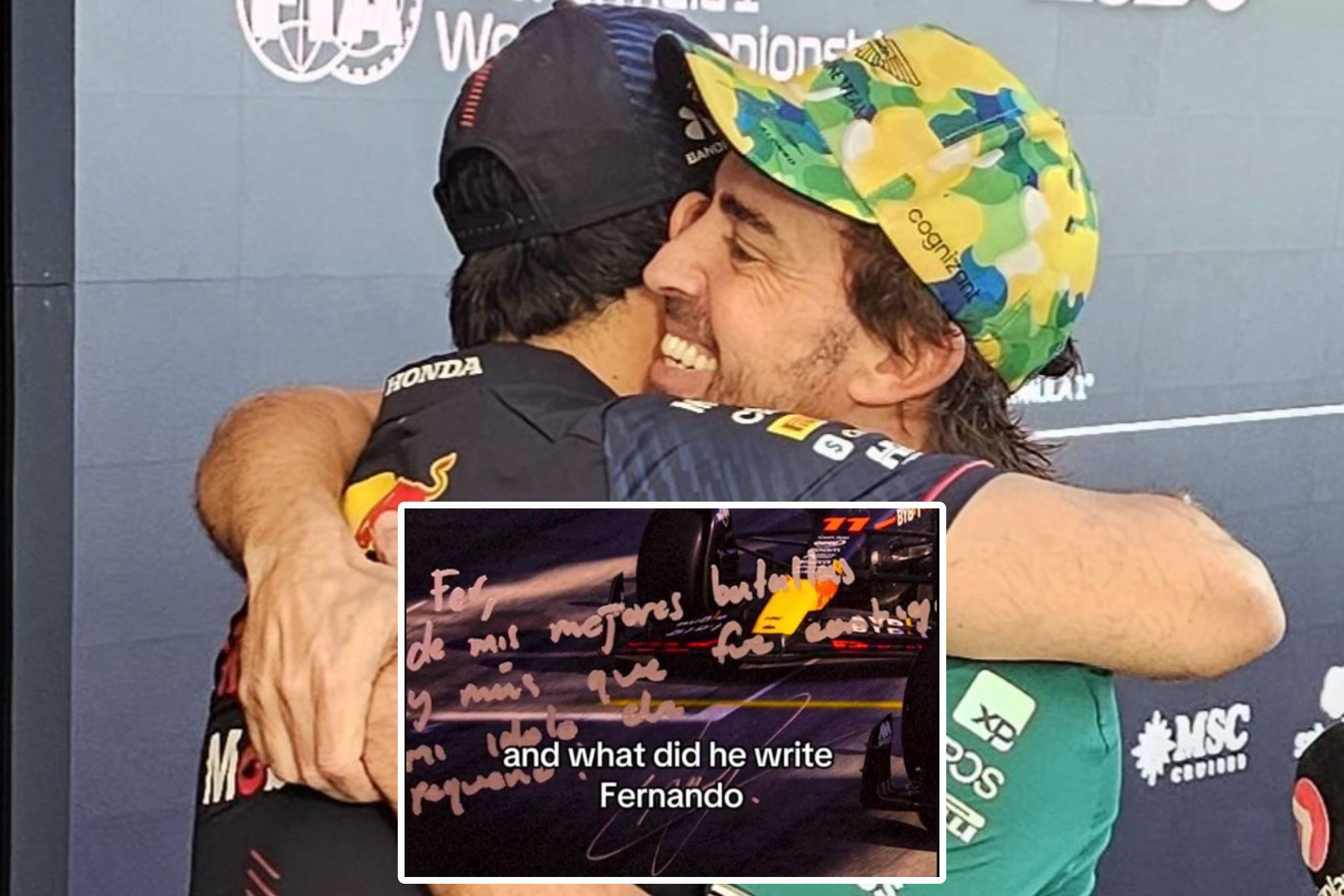 Checo Prez y Fernando Alonso intercambian emotivos mensajes por batalla en Brasil