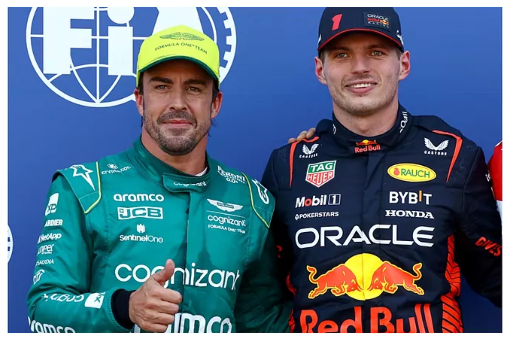 Alonso y Verstappen, durante un Gran Premio