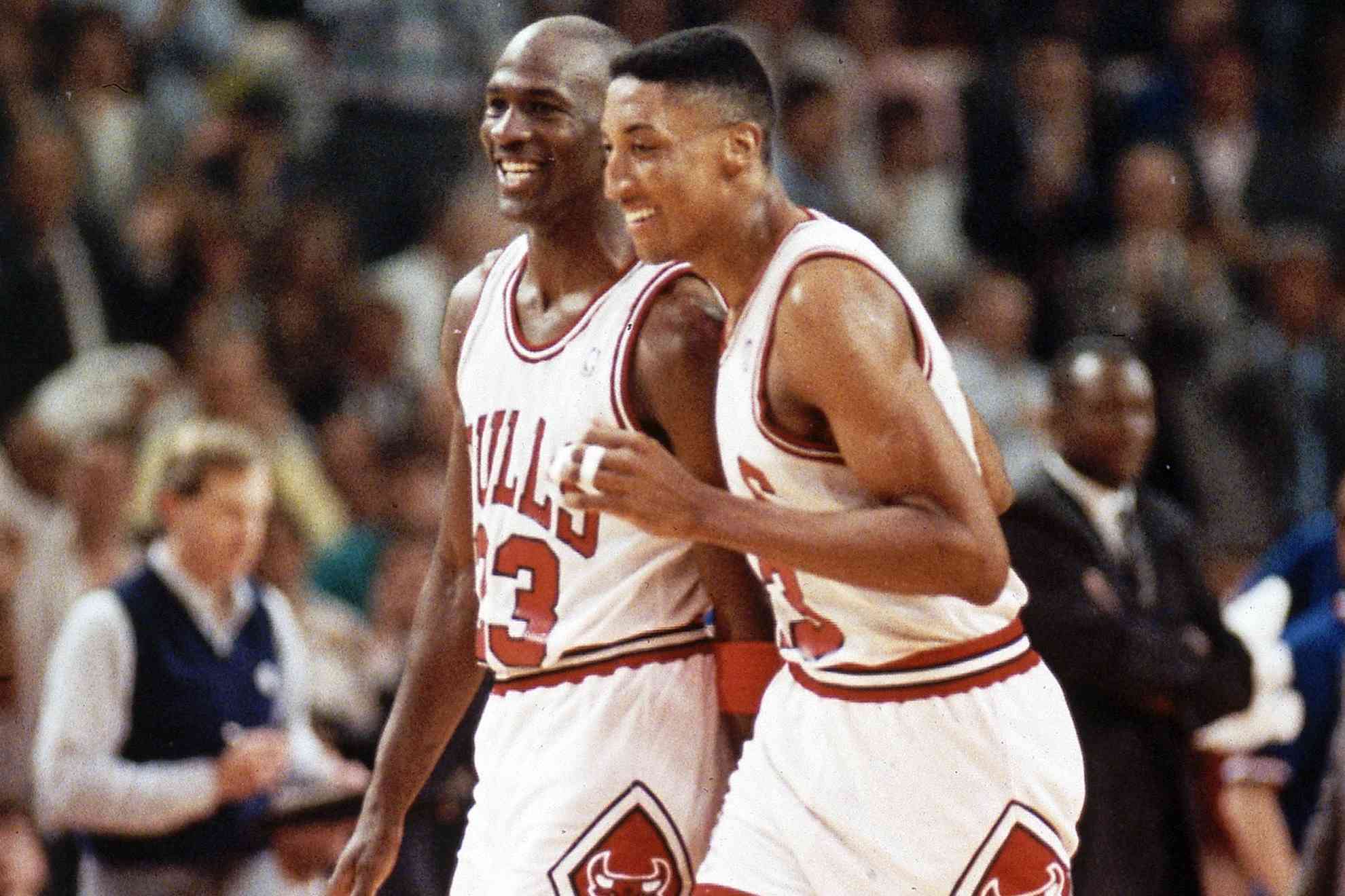 Michael Jordan y Scottie Pippen.