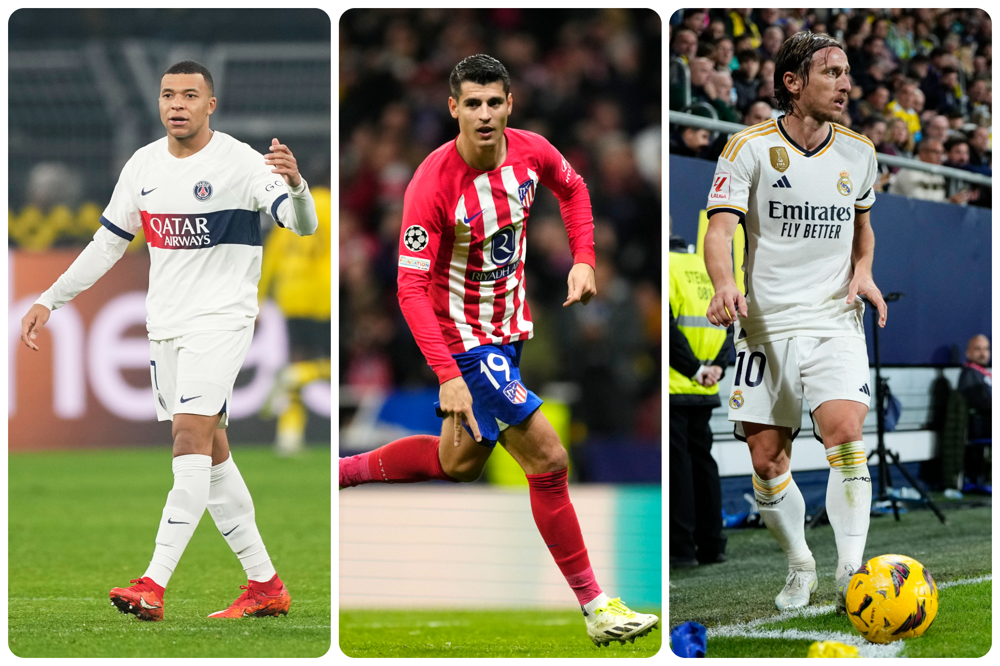 Mbapp, Morata y Modric podran cambiar de escudo este verano en Europa.