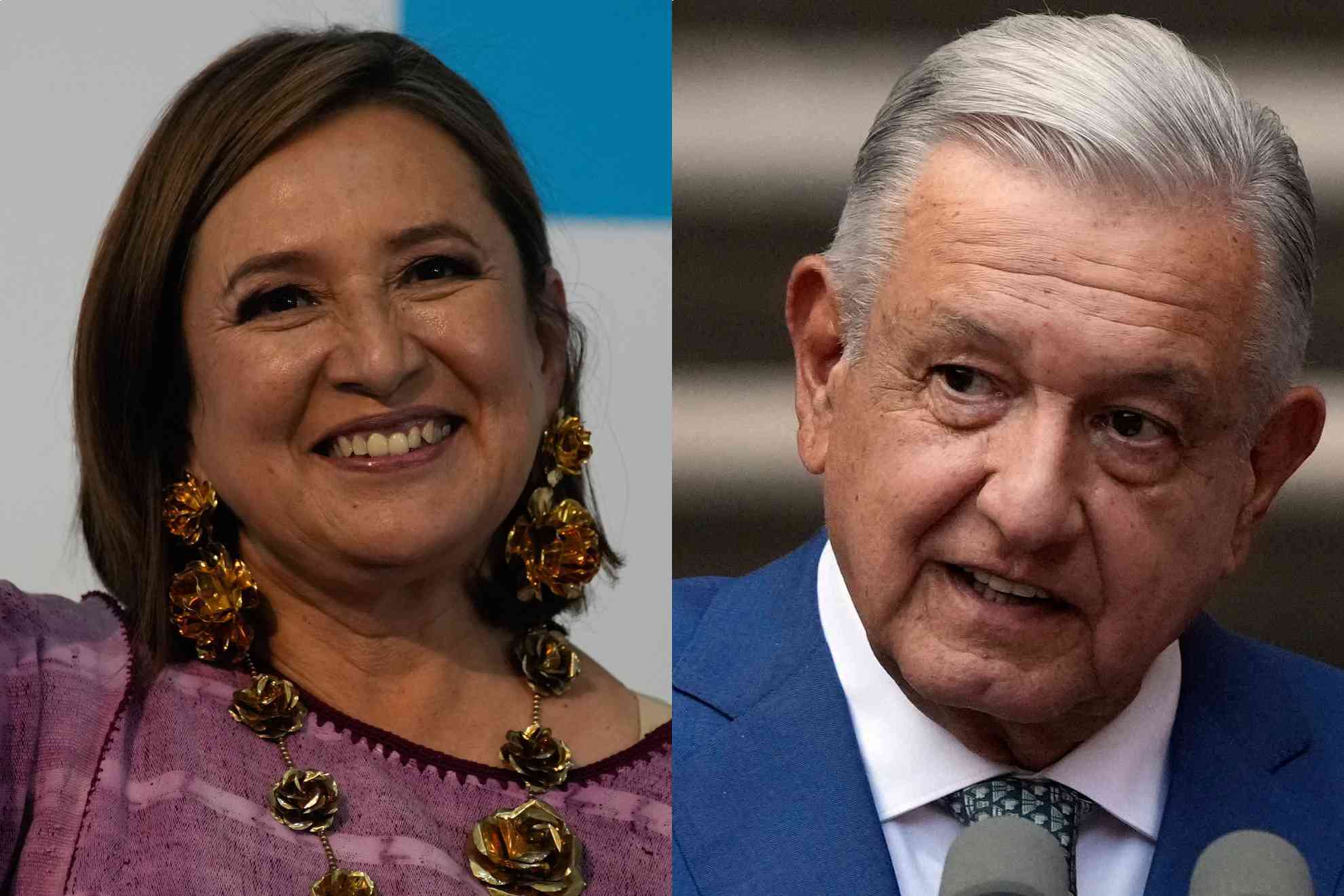 Xóchitl Gálvez y Andrés Manuel López Obrador.