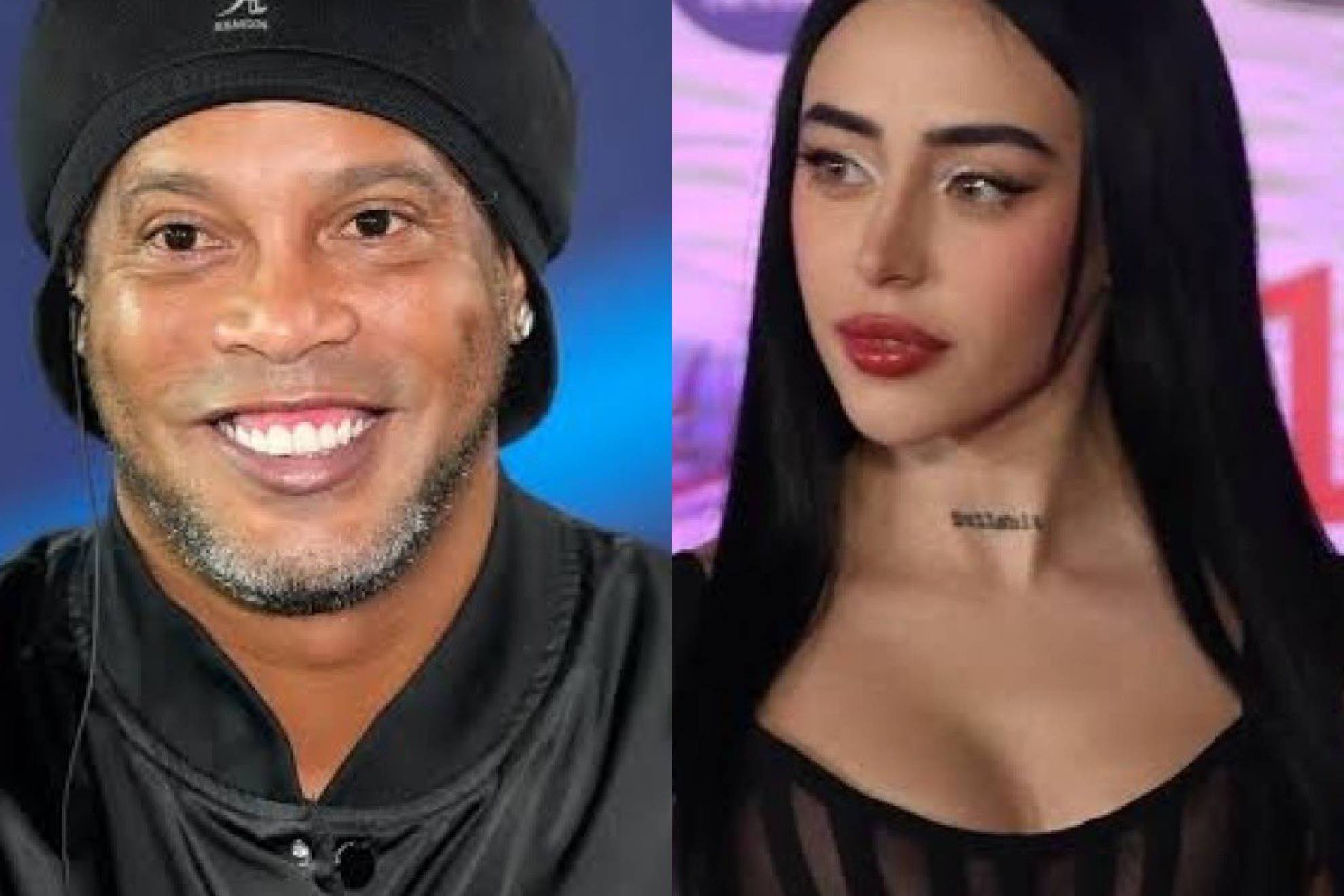 Ronaldinho posó junto a Nicki Nicole en Miami.