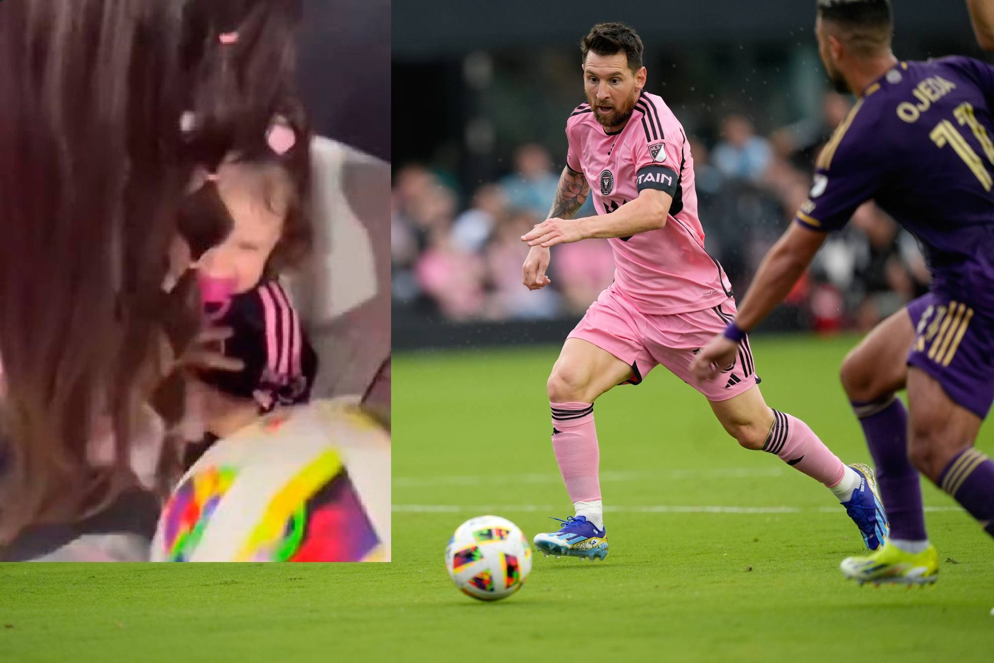 Niña recibe balonazo de Messi en el juego de Miami: "¿Estás bien, mi amor? Te pegó Messi, no pasa nada"