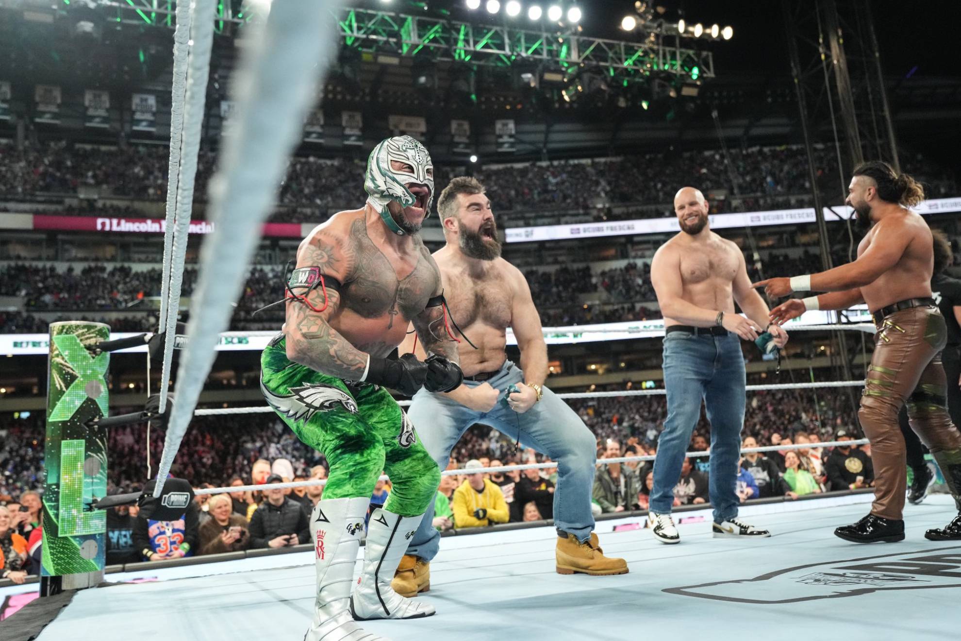 Jason Kelce Rey Mysterio Wrestlemania WWE