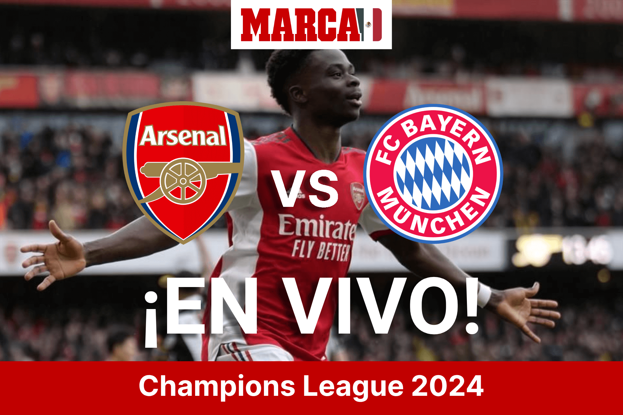 Arsenal vs Bayern Mnich EN VIVO. Partido hoy - 4tos Champions 2024