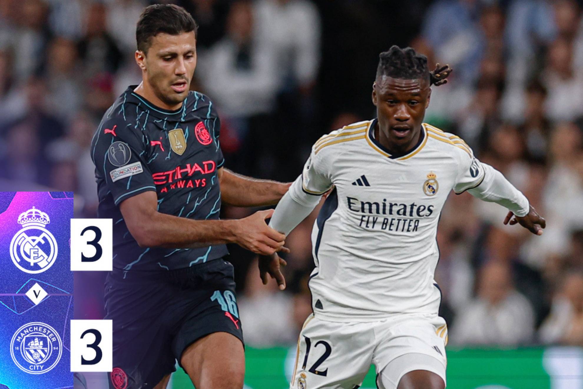 Resultado y goles Real Madrid 3-3 Manchester City ida 4tos de Champions League