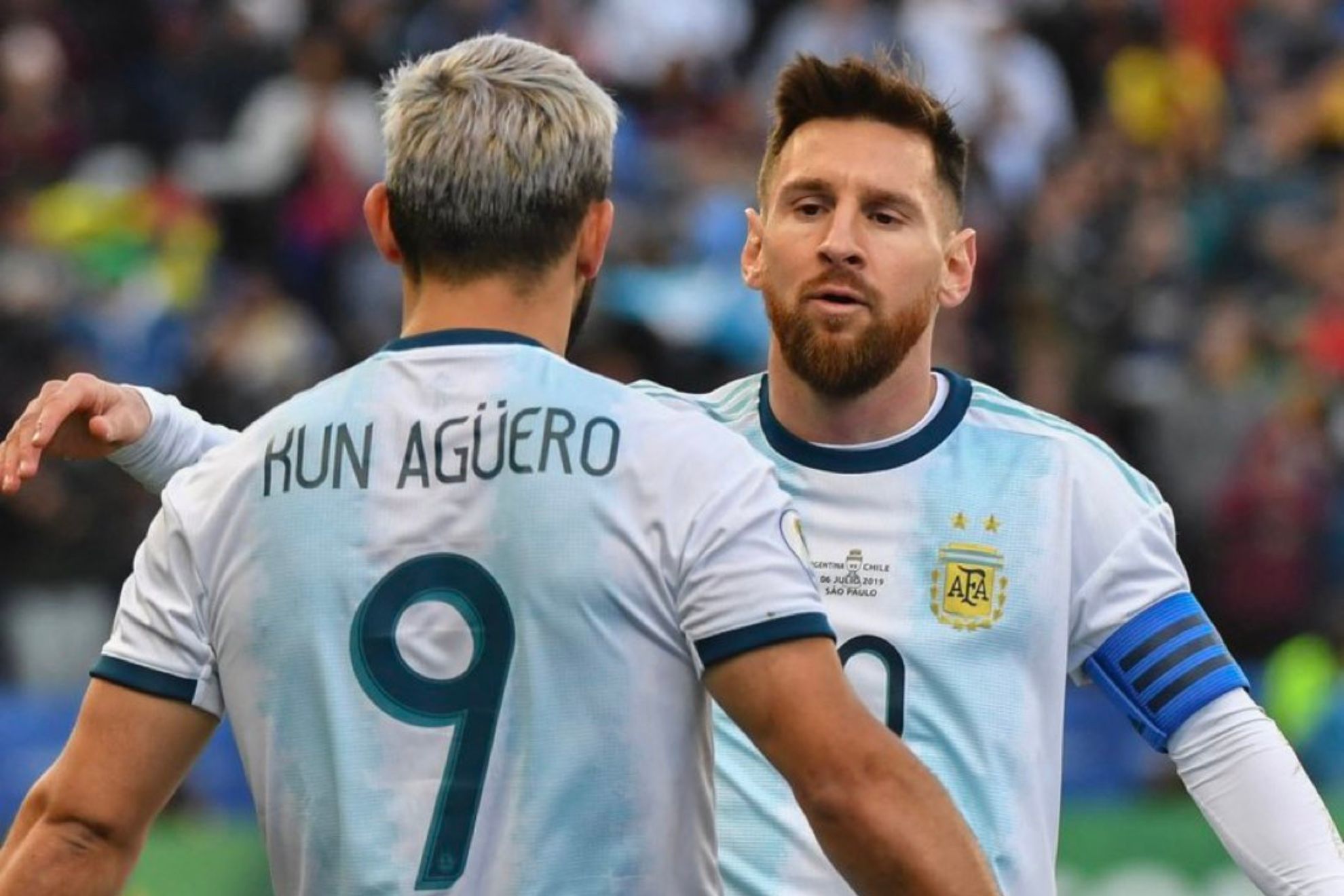 Messi y Kun Agero en Seleccin Argentina