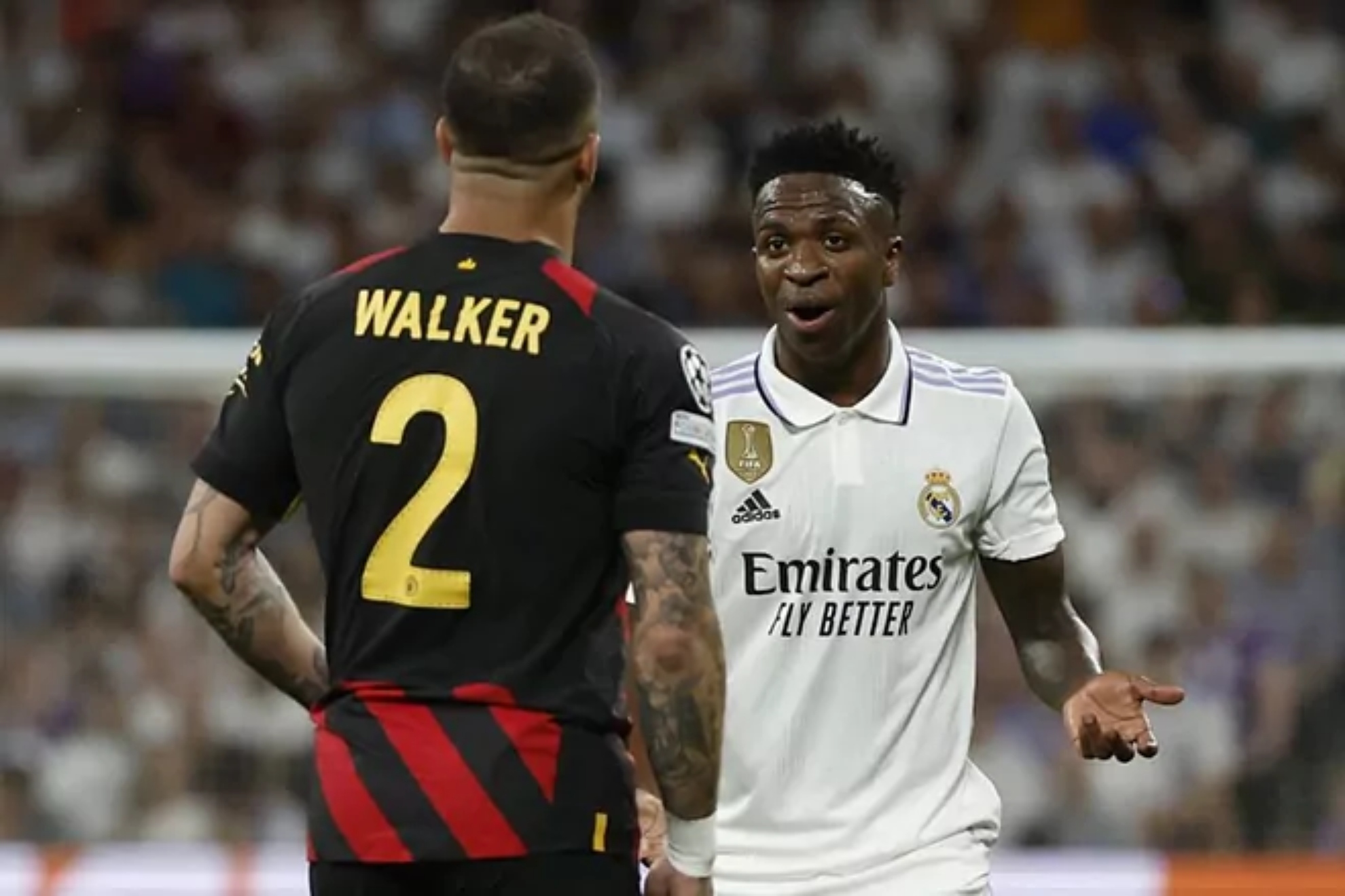 Walker y Vinicius, durante un Real Madrid vs City