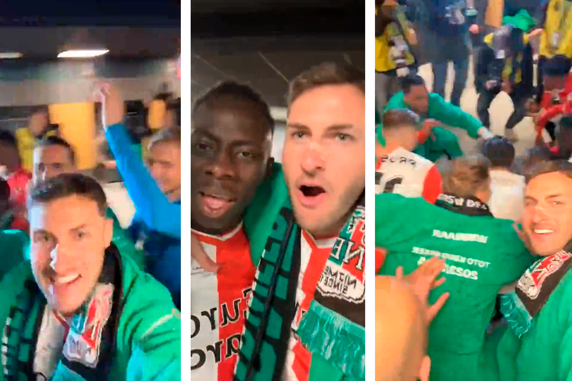 Santiago Gimnez y el divertido festejodel Feyenoord tras ganar al Copa de Pases Bajos