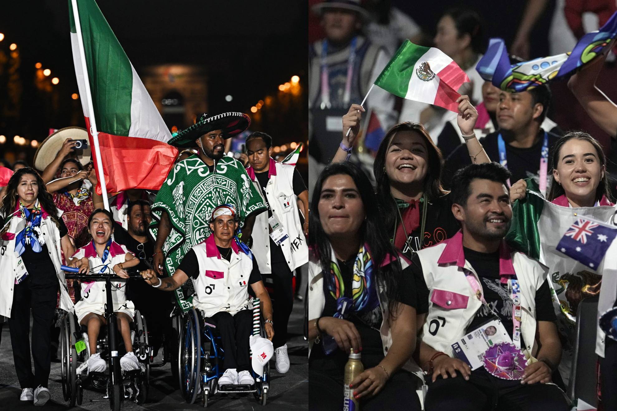 Atletas mexicanos en la inauguracin de los Juegos Paralmpicos 2024.