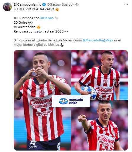 Para mejor ocasin! 'Piojo' Alvarado renovar con Chivas hasta 2028 y no saldr al futbol de Brasil