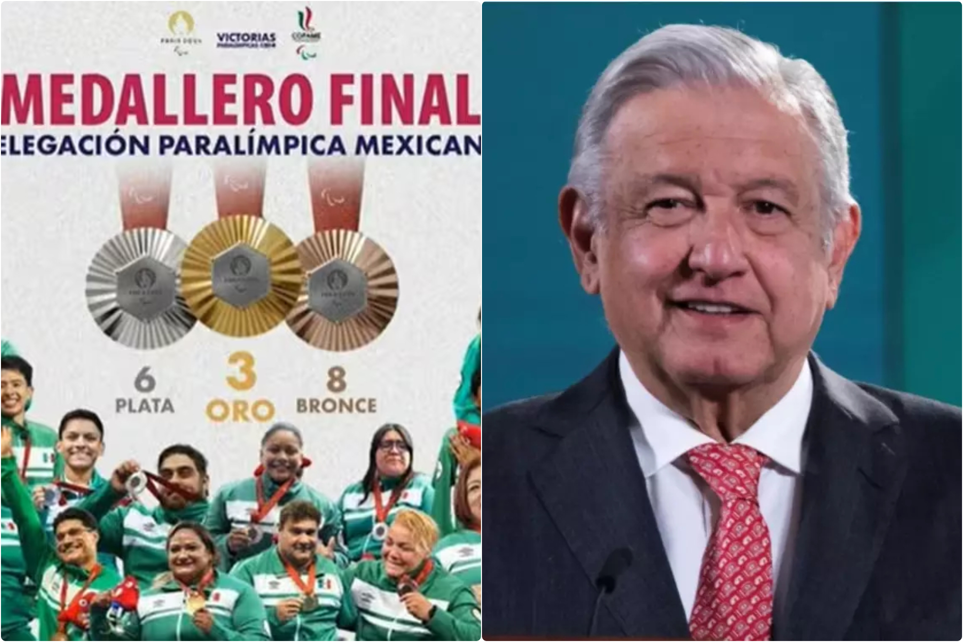 AMLO aplaude las 17 medallas de México en los Juegos Paralímpicos de