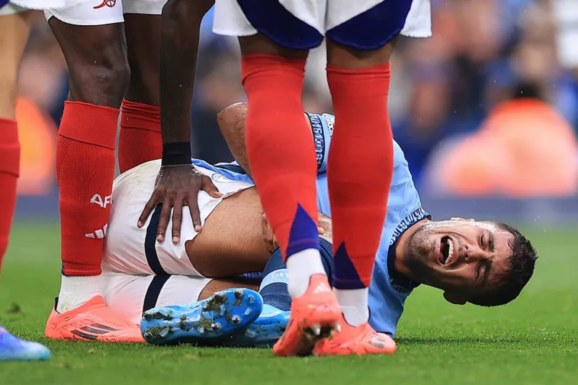 Rodrigo en el momento de caer gravemente lesionado