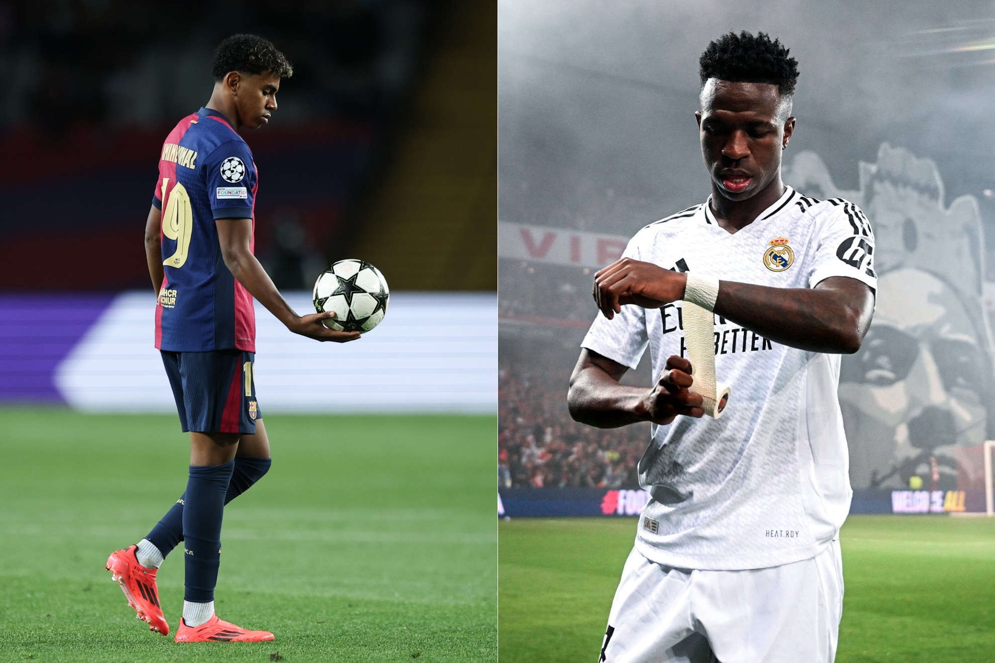 Lamine Yamal y Vinicius Jr en duda de su lugar en la Champions League