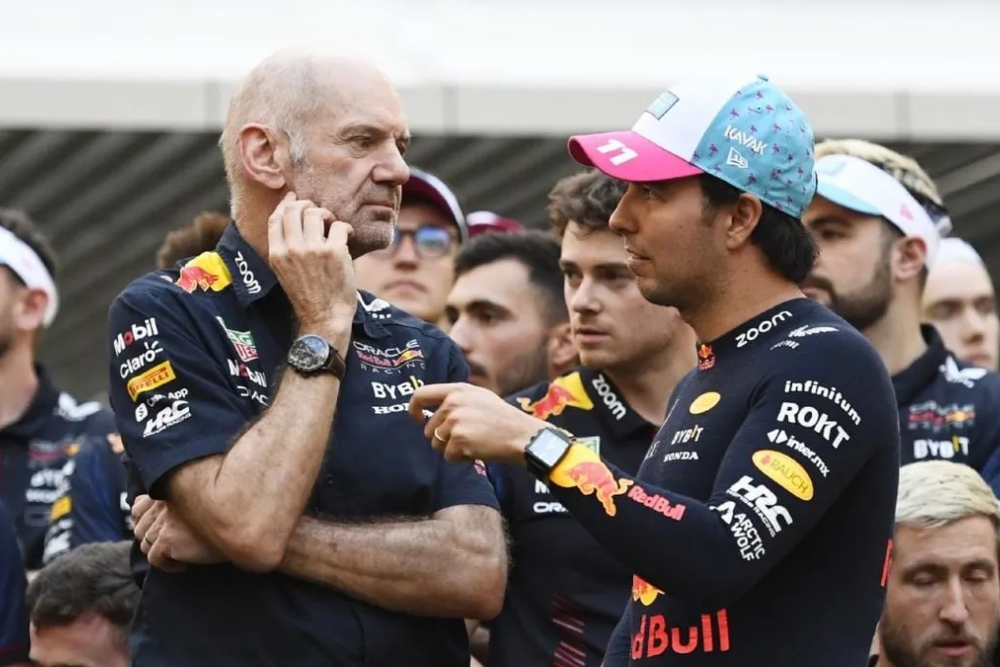 Newey y Checo Prez en una imagen de archivo