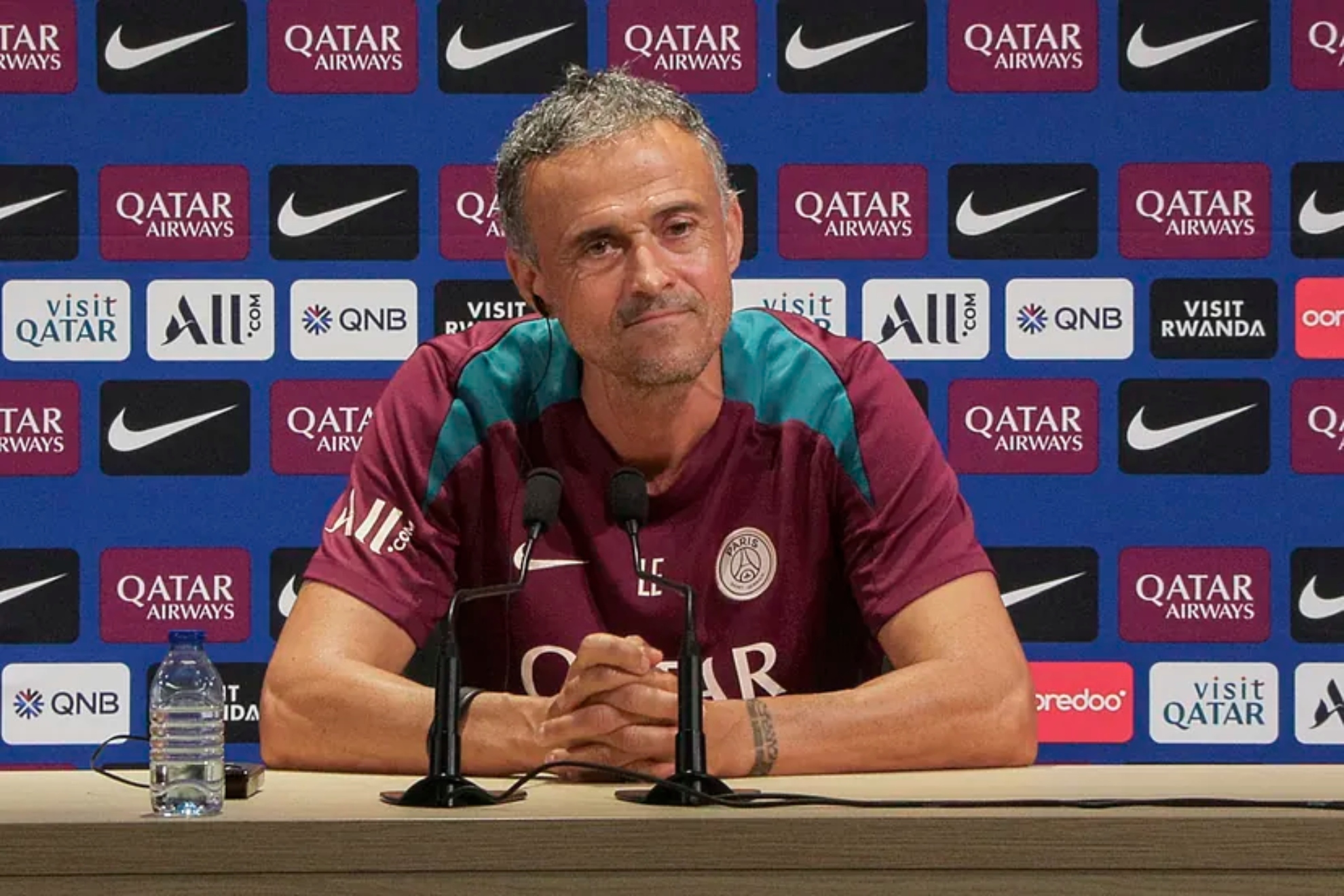 Luis Enrique, en la sala de prensa