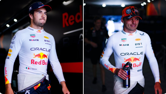 Checo Prez (Izq.) y Max Verstappen (Der.)