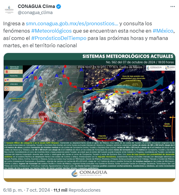 Huracn Milton: Sigue EN VIVO el camino de la tormenta desde tu celular con Zoom Earth