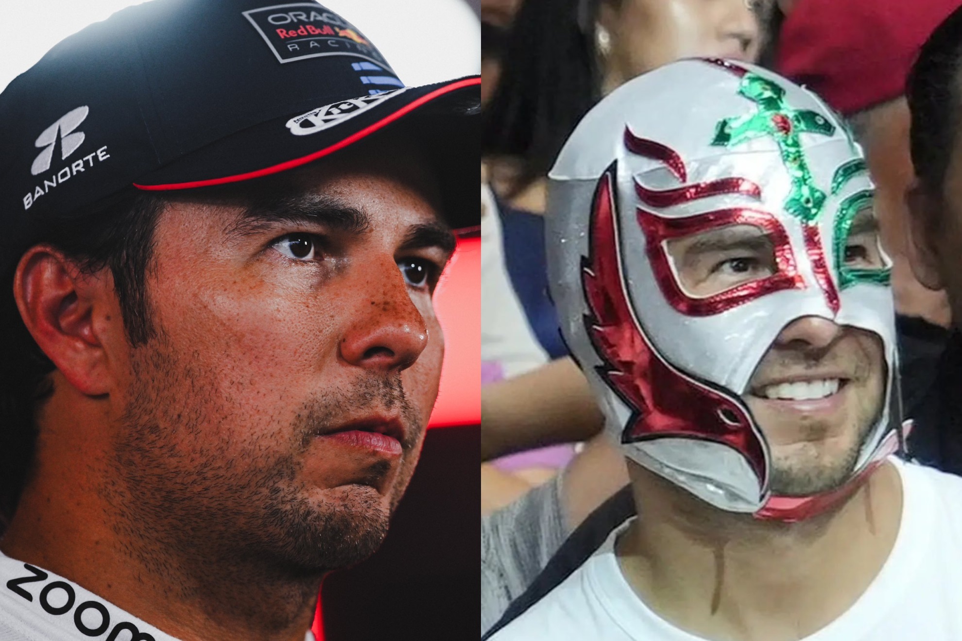 El piloto mexicano Sergio Checo Prez se puso la mscara para asistir a la Lucha Libre