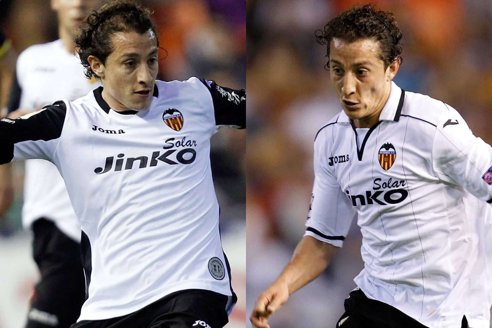 Andrs Guardado con el Valencia.