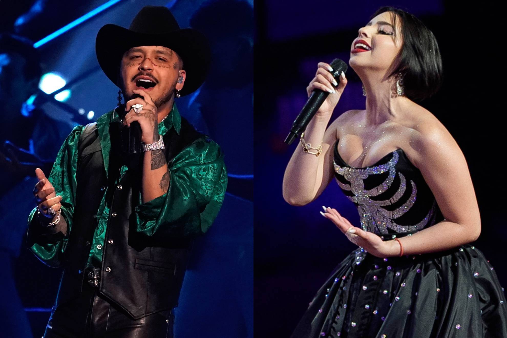 Christian Nodal y ngela Aguilar.