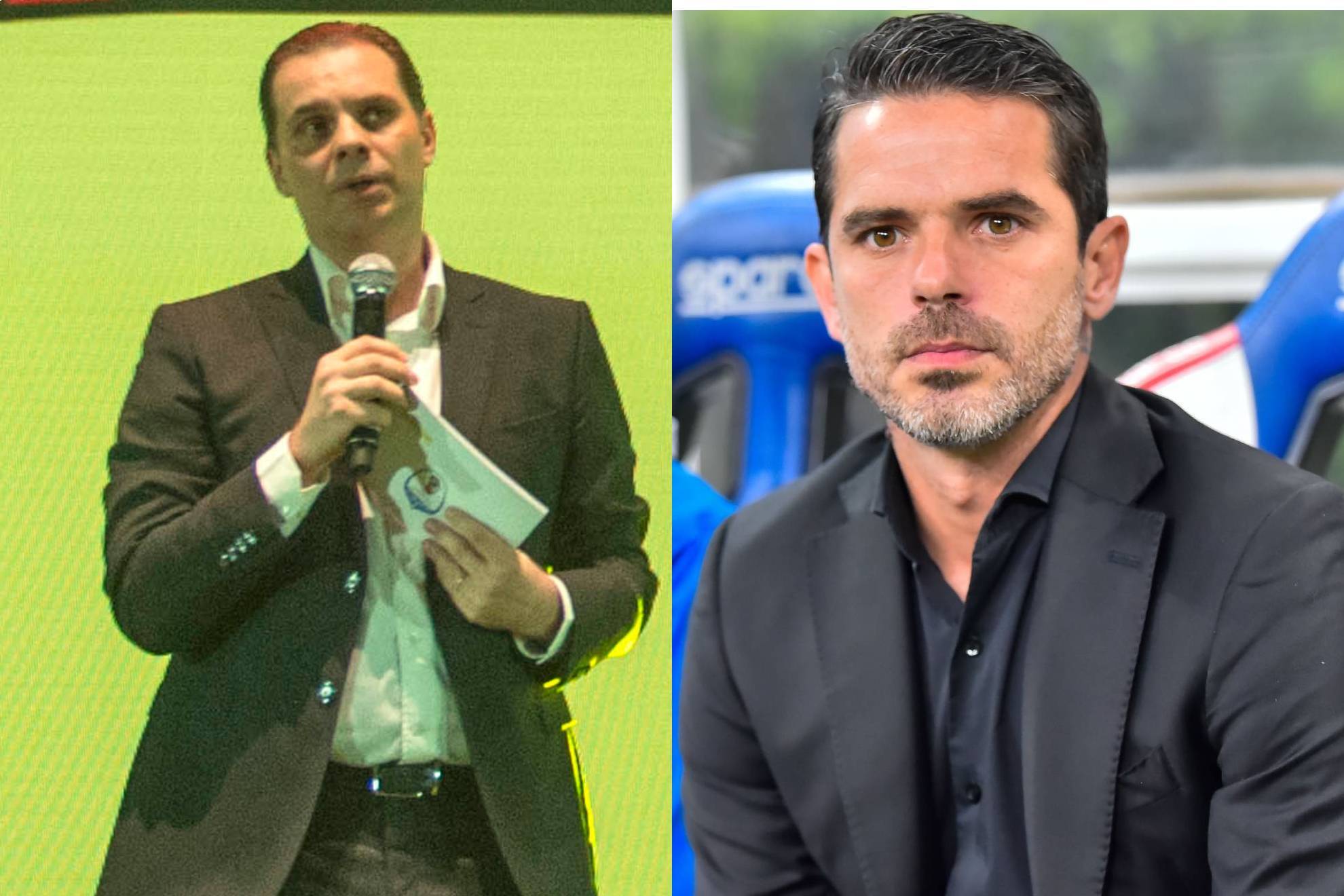 Christian Martinoli y Juan Roman Riquelme.