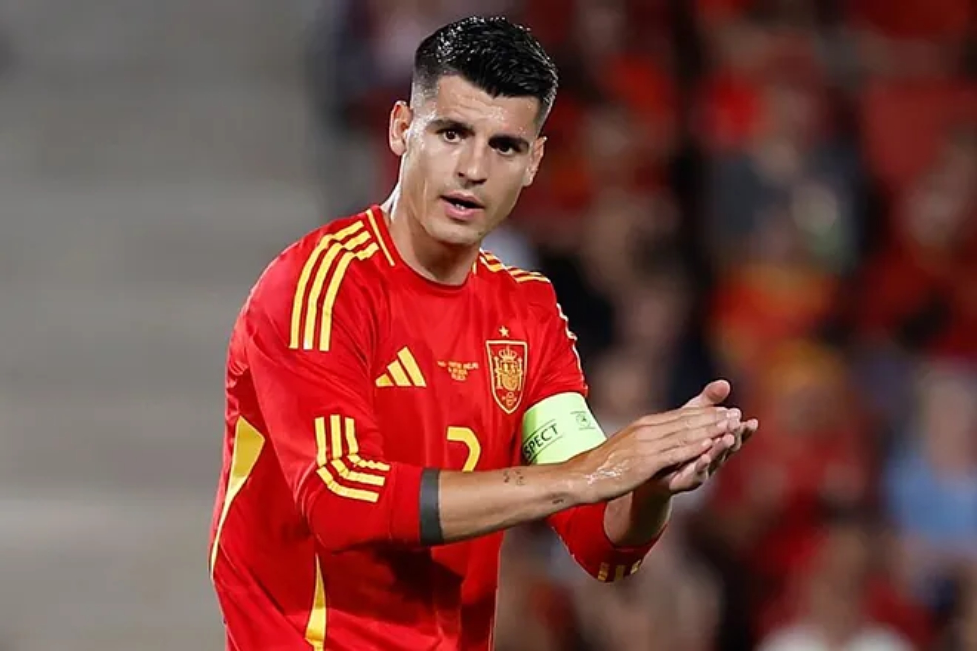 lvaro Morata, con la seleccin espaola