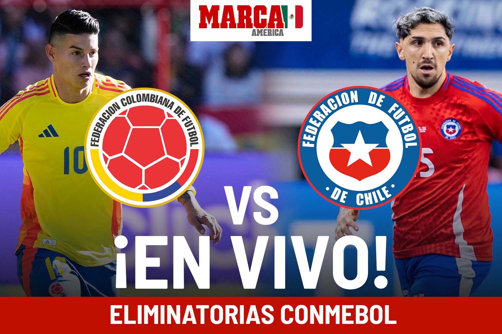 Match Colombia against Chile EN VIVO. Today is the Eliminatoria Copa del Mundo 2024