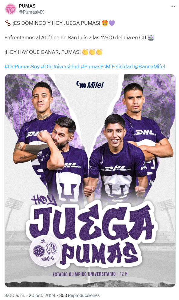 Liga MX 2024 Pumas vs San Luis Dónde ver, hora, canal y pronóstico