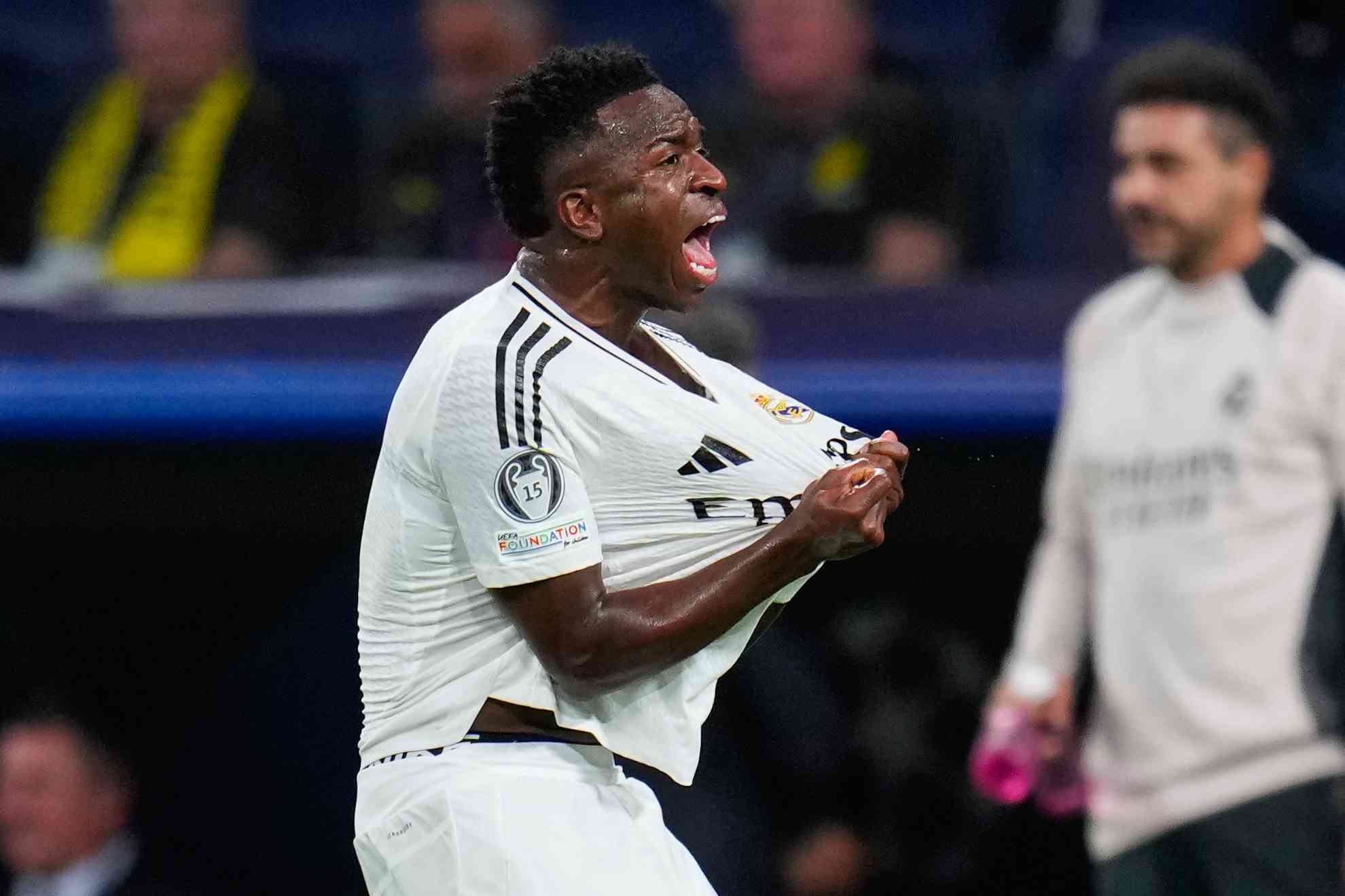 Vinicius fue la figura del partido con tres goles en Champions