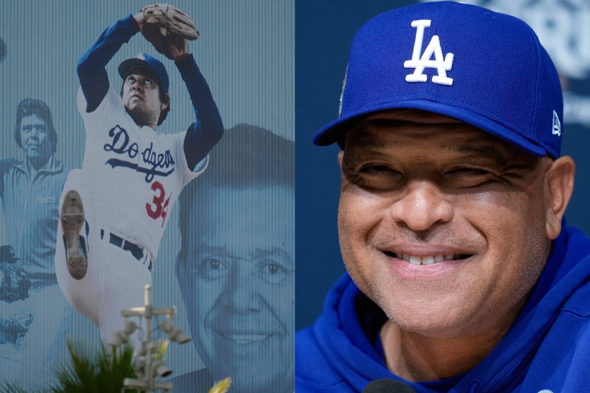 Fernando Valenzuela y Dave Roberts.