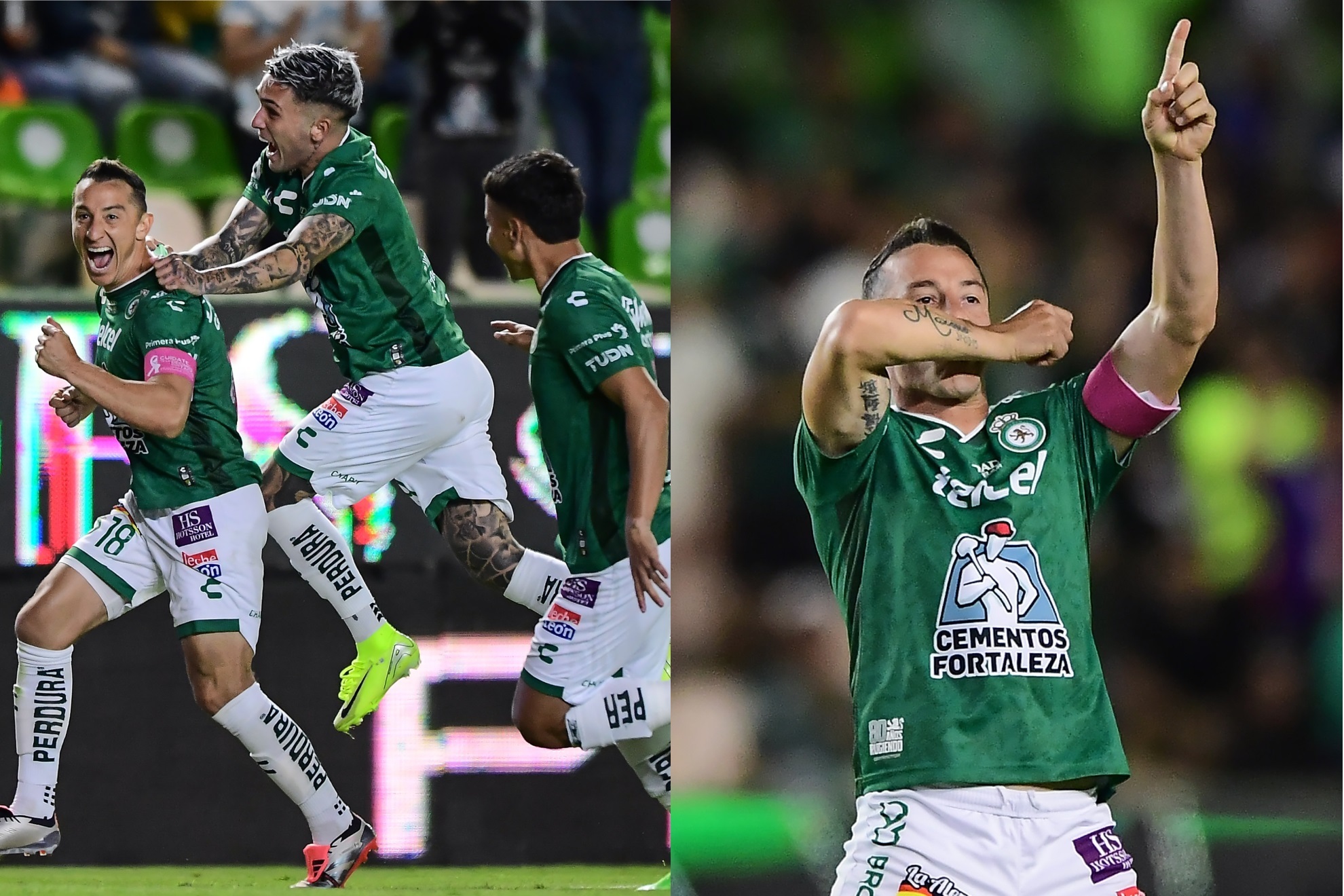 Andrs Guardado festeja su gol y el cierre con broche de oro que consigue Len frente a Quertaro